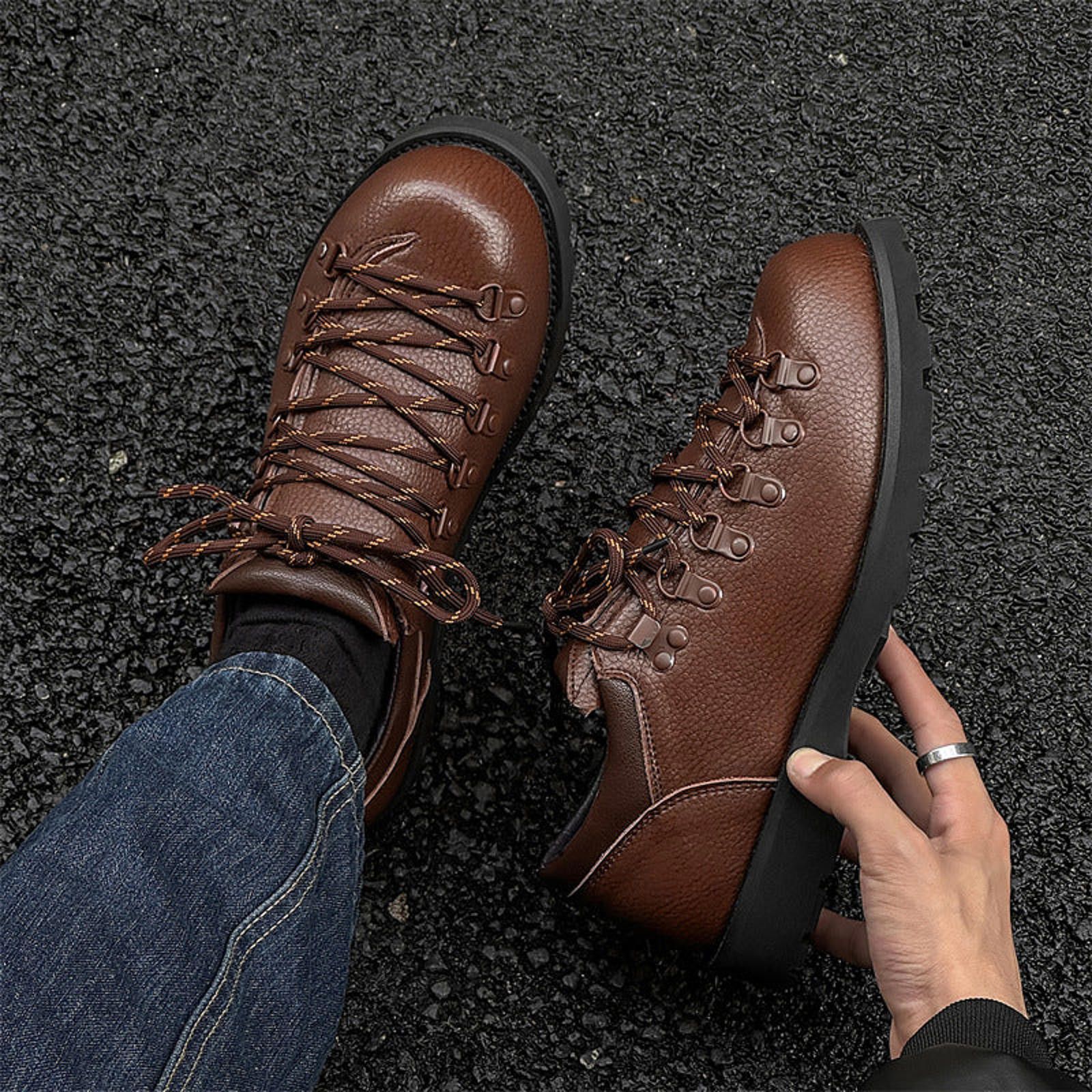 Leather Thick-Sole Retro Leather Oxford | Leather Shoe Size US 7 / EU 40 - 4 Thumbnail