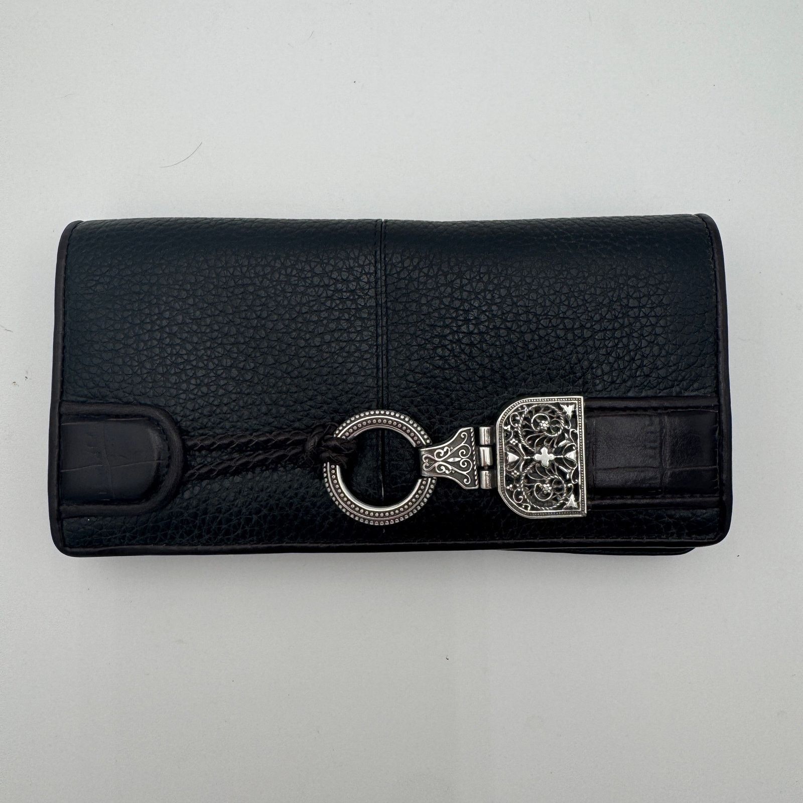 Brighton Brighton Crossbody Clutch Wallet Black Leather with Strap Size ONE SIZE - 2 Thumbnail
