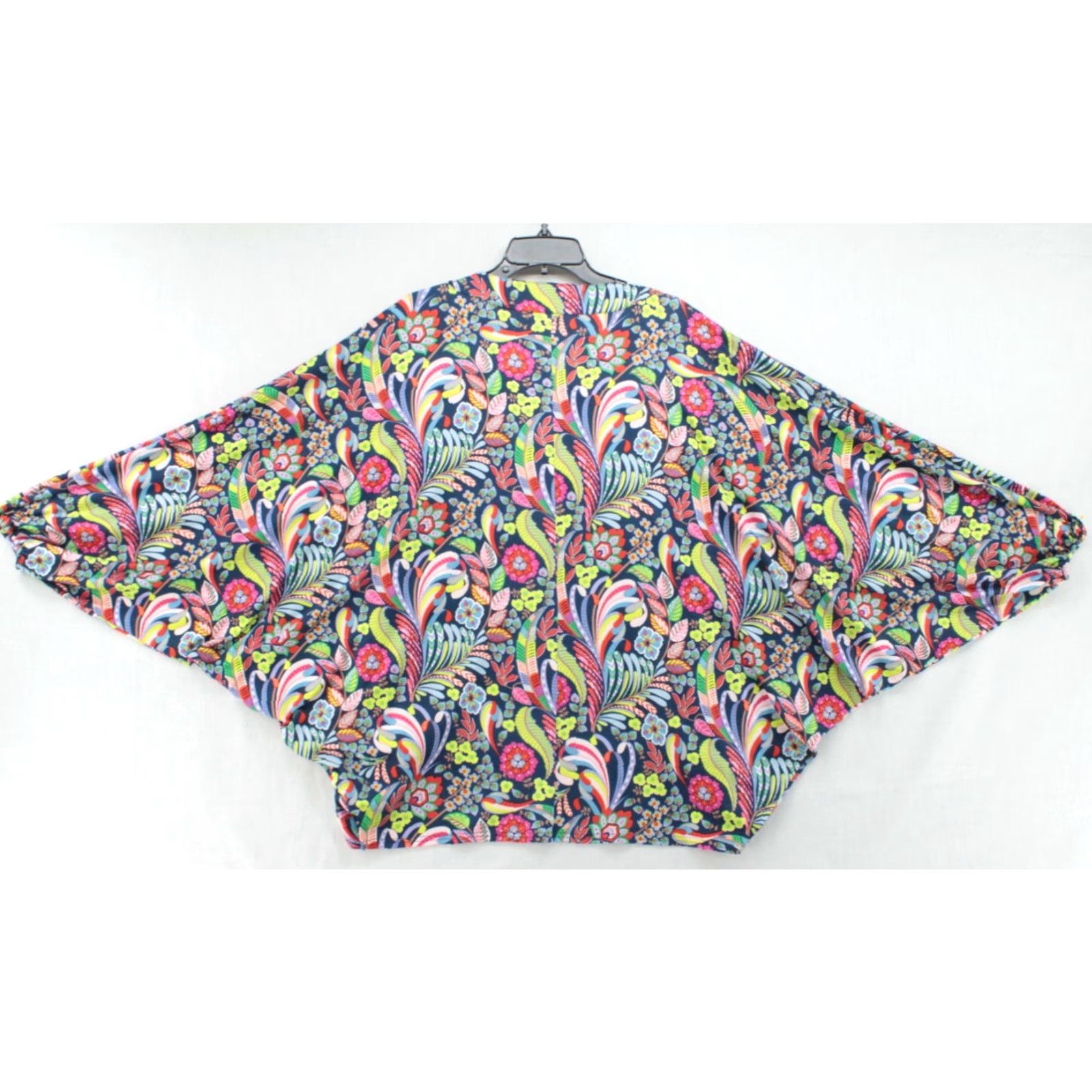 Vintage Pioneer Woman Blue Floral Dolman Batwing Sleeve Open Cardigan Women's S/M Size S / US 4 / IT 40 - 5 Thumbnail