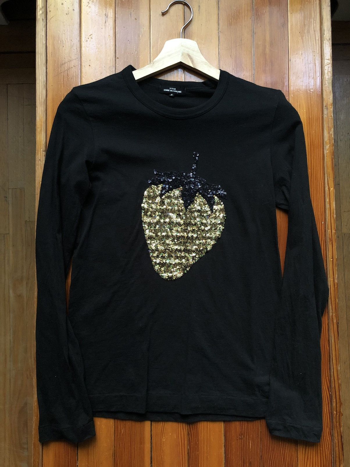 Comme des Garcons × Comme des Garcons Homme Plus × Tricot Comme des Garcons Tricot Comme des Garçons AW17 Sequin Strawberry Shirt Size S / US 4 / IT 40 - 5 Thumbnail