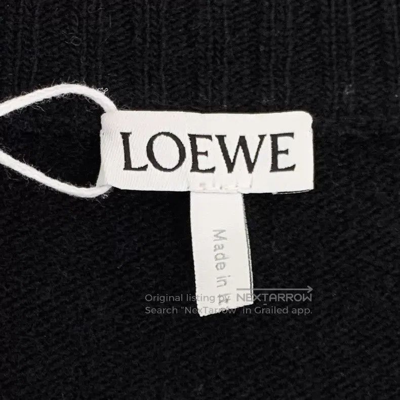 Loewe Loewe Black Logo Embroidered Wool Round Neck Long Sleeve K Size US L / EU 52-54 / 3 - 5 Thumbnail