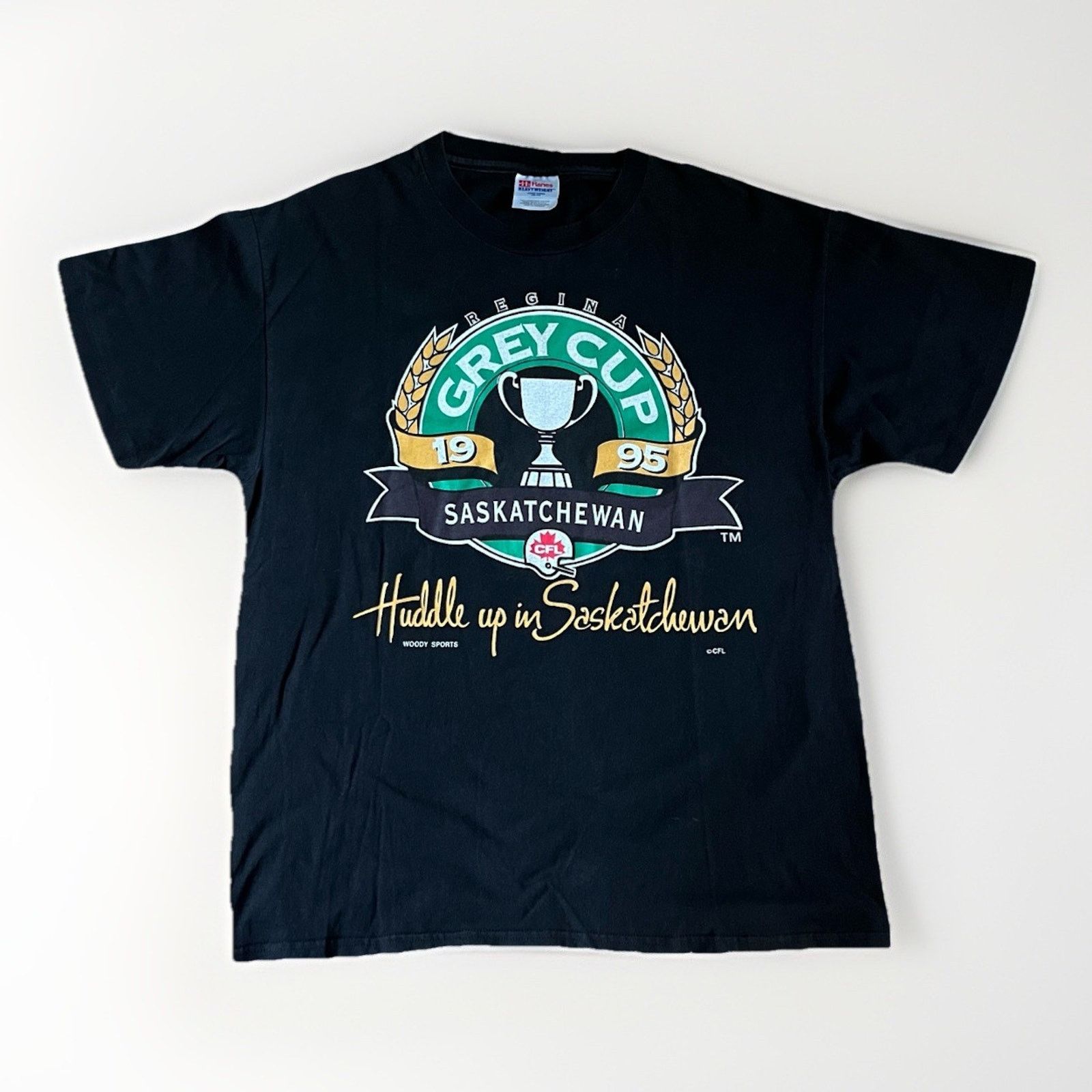 Hanes Vintage 1995 Grey Cup CFL Graphic T-Shirt SS Black L Size US L / EU 52-54 / 3 - 1 Thumbnail