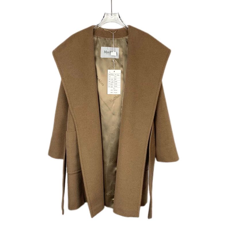 Max Mara Max Mara Brown Camel Hair Belted Hooded Coat Size XXS / US 00 / IT 34 - 1 Thumbnail