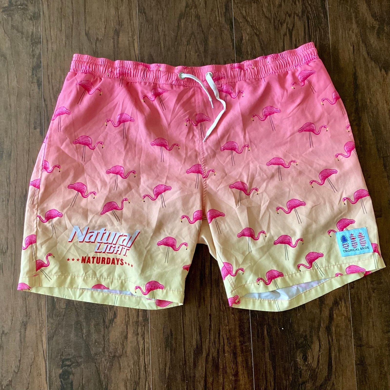 Other Naturdays Natural Light Flamingo Swim Trunks Size US 38 / EU 54 - 2 Thumbnail
