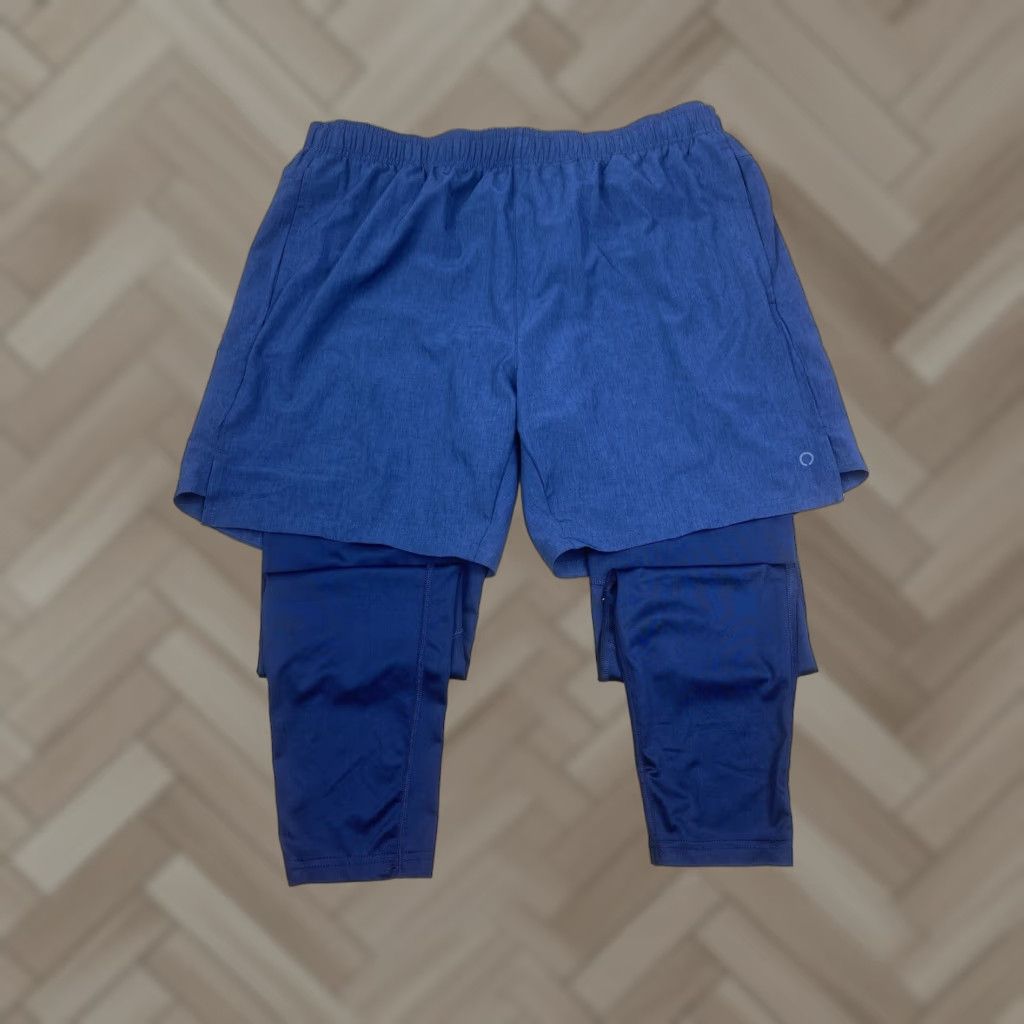 Vintage Skora Running Shorts Mens L Blue Athletic Lined Qwick Dry #8411 Size US 33 - 1 Thumbnail