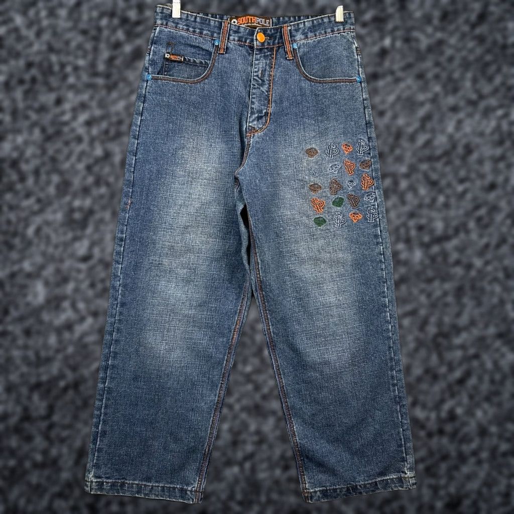 Southpole VINTAGE Southpole Jeans Men’s 34x30 Blue Wide-Leg 90s Hip Hop Skater Denim 5-Pocket Baggy Brand: Southpole (Mens) Jeans Size US 34 / EU 50 - 1 Thumbnail