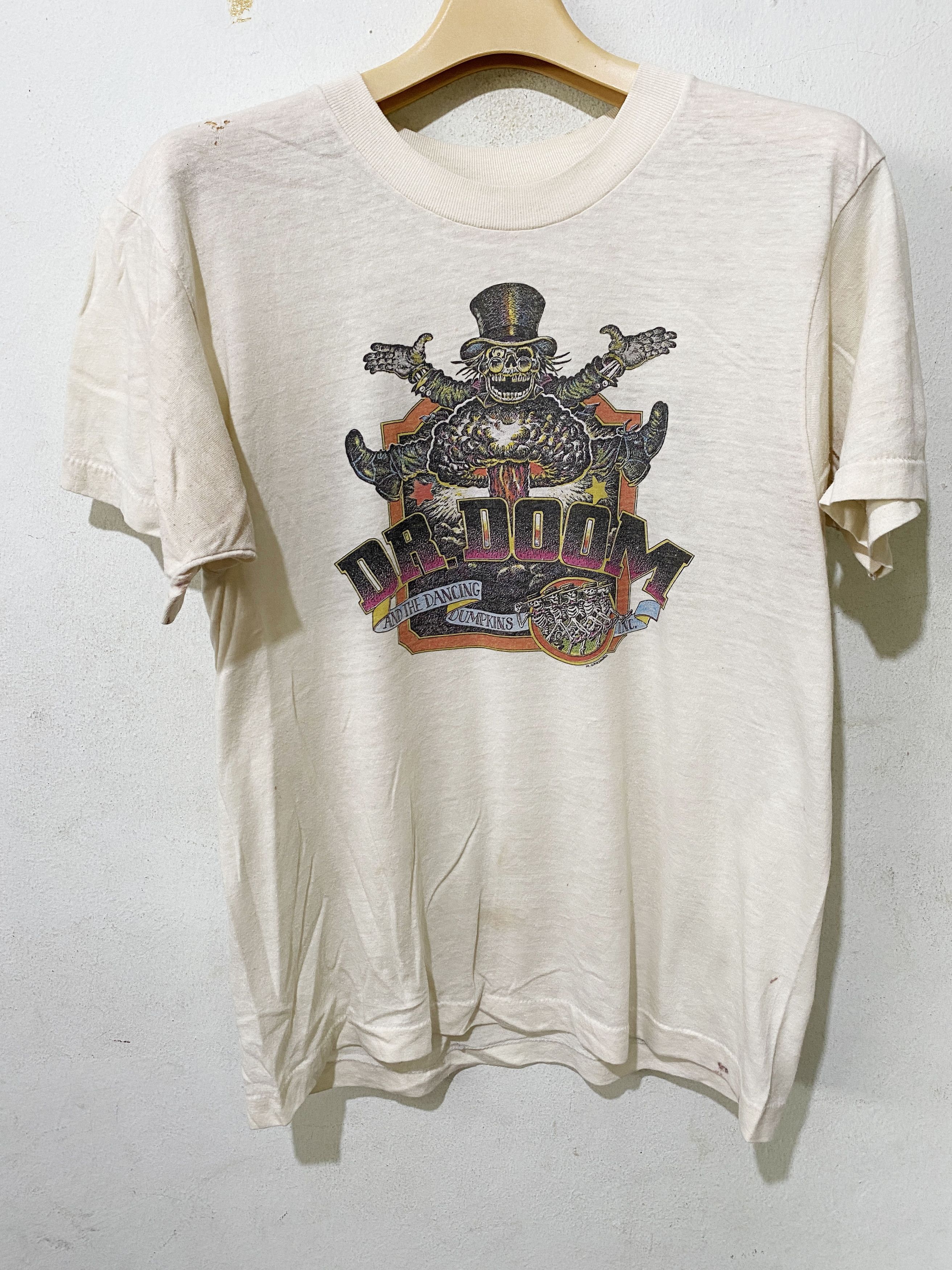 image of Band Tees x Vintage 80's Dr. Doom And The Dancing Dumpkins Shirt in Beige, Men's (Size 2XS)