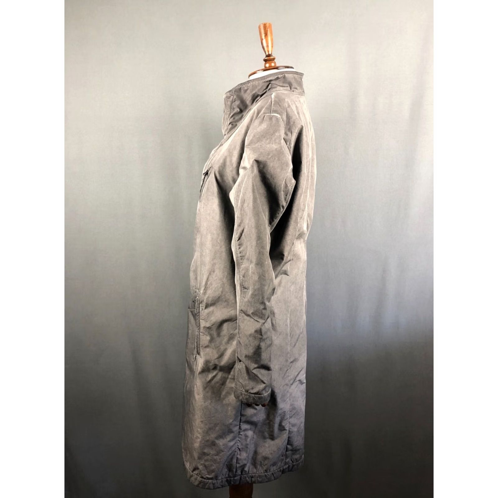 Vintage TR-900 Transit Par Such Full Zip Asymmetric Trench Coat Polyester Gray Women Size ONE SIZE - 2 Thumbnail