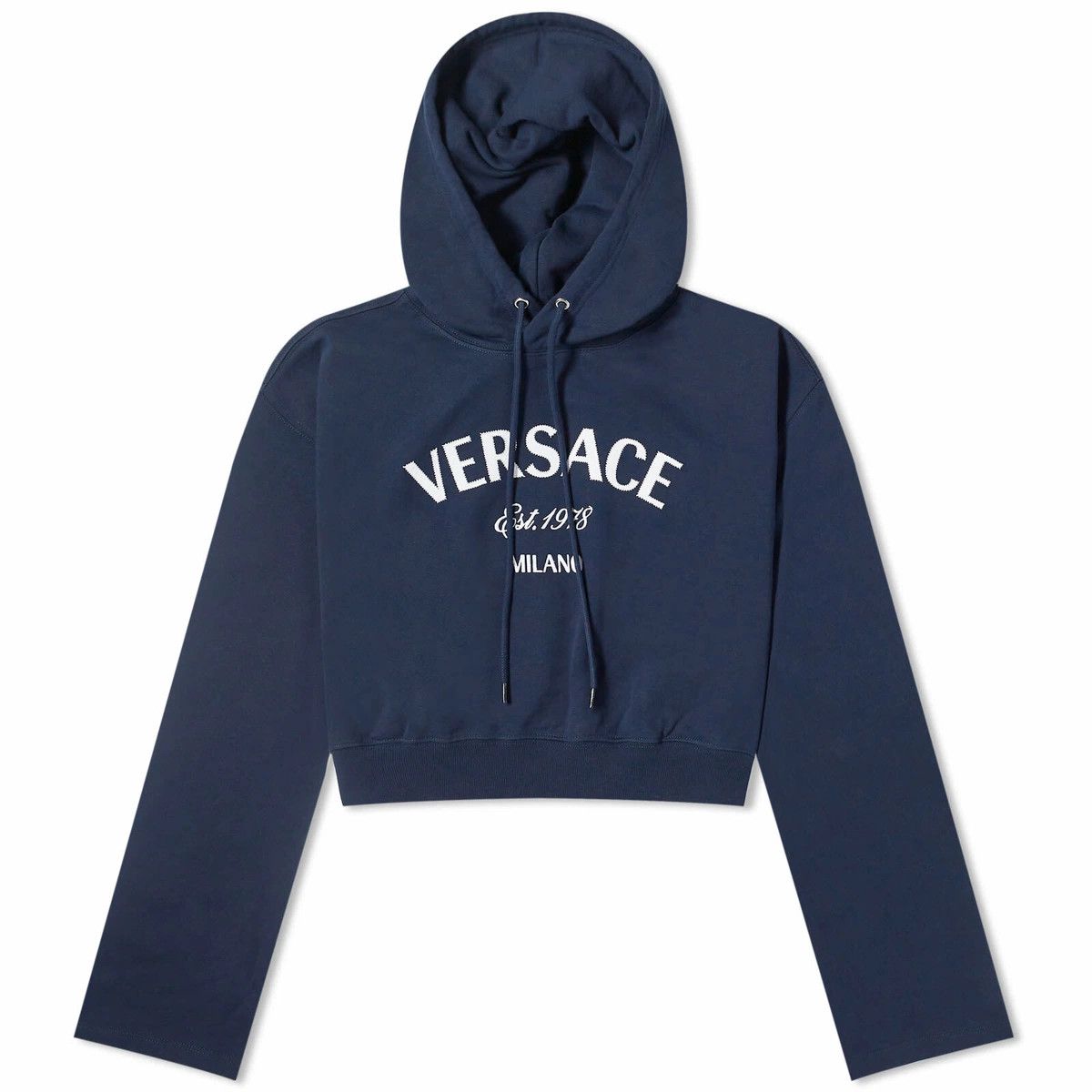 Versace o1y0226 Logo Hoodie in Midnight Blue/White Size XS / US 0-2 / IT 36-38 - 1 Thumbnail