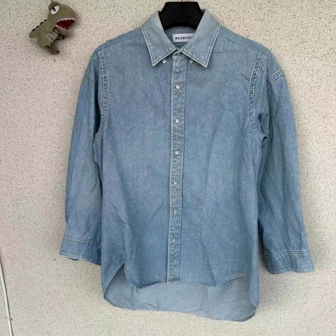 Balenciaga Balenciaga Back Logo Denim Shirt Size S / US 4 / IT 40 - 1 Thumbnail