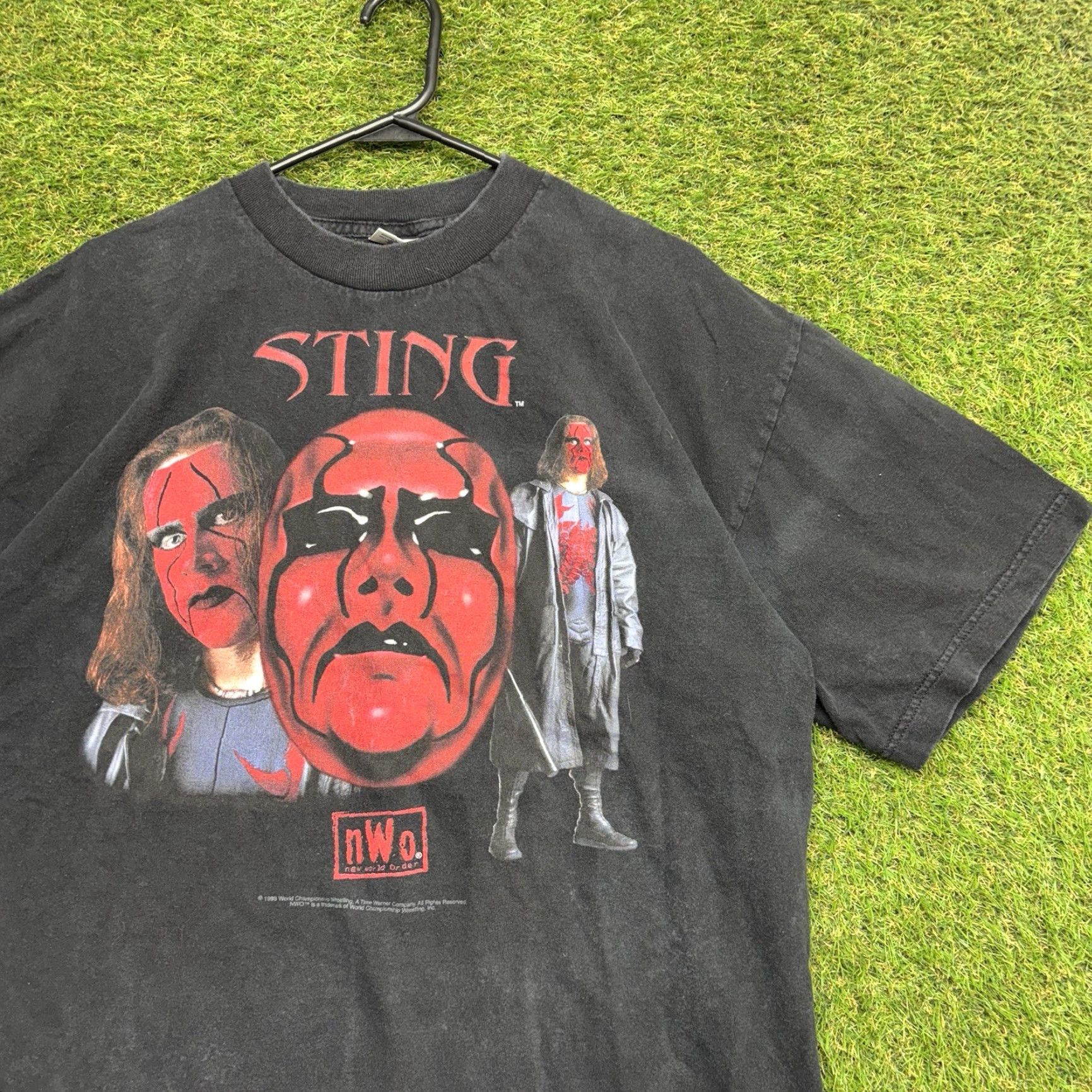 Logo 7 VINTAGE Sting NWO Shirt Mens XL Red Face Tee Wrestling WWE 90s Shirt Mens XL Red Face Tee Wrestling WWE 90s Size US XL / EU 56 / 4 - 4 Thumbnail