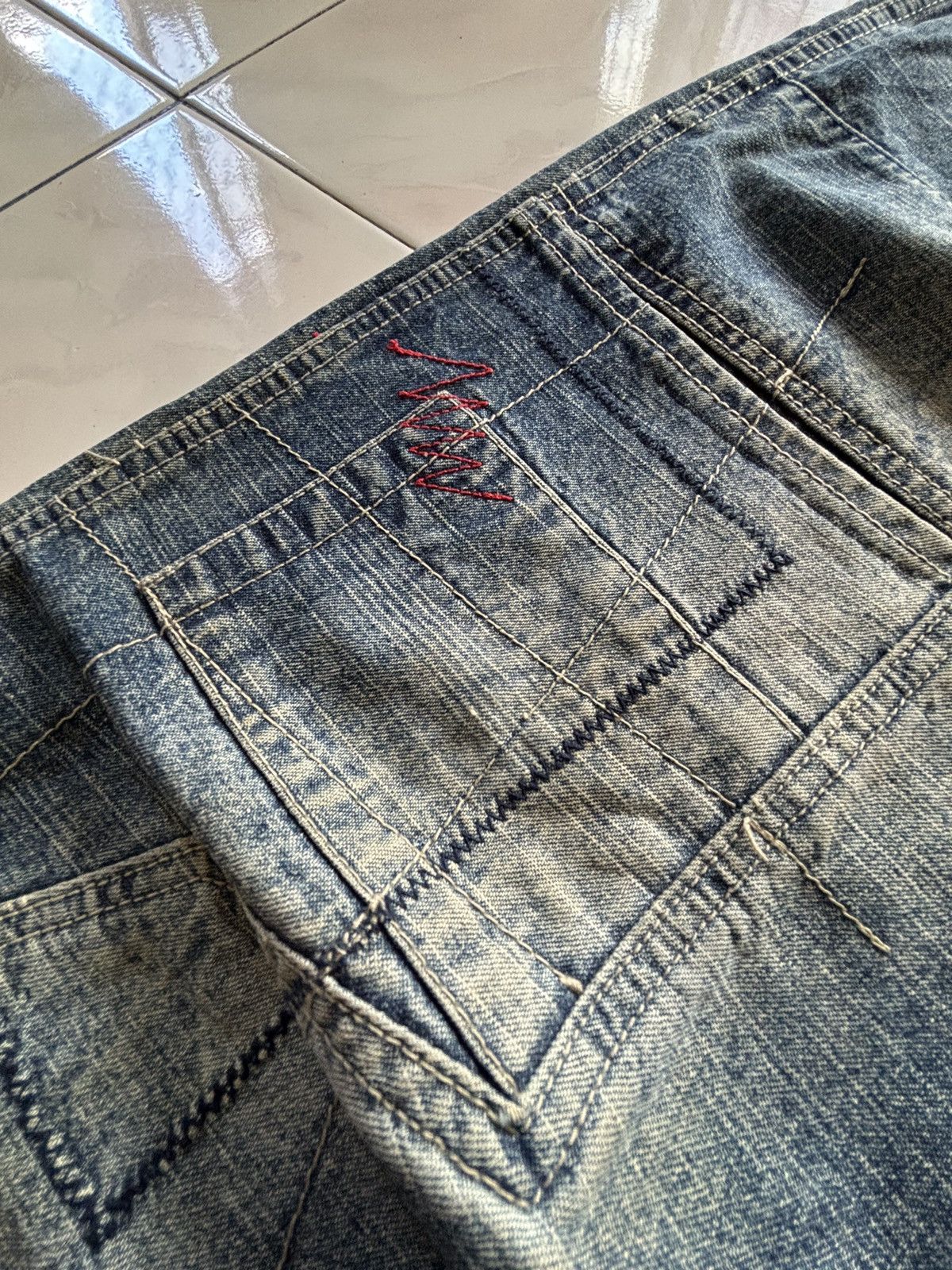 Pelle Pelle Pelle Pelle Mud Wash Baggy Patchwork Denim Jeans Size US 32 / EU 48 - 10 Thumbnail