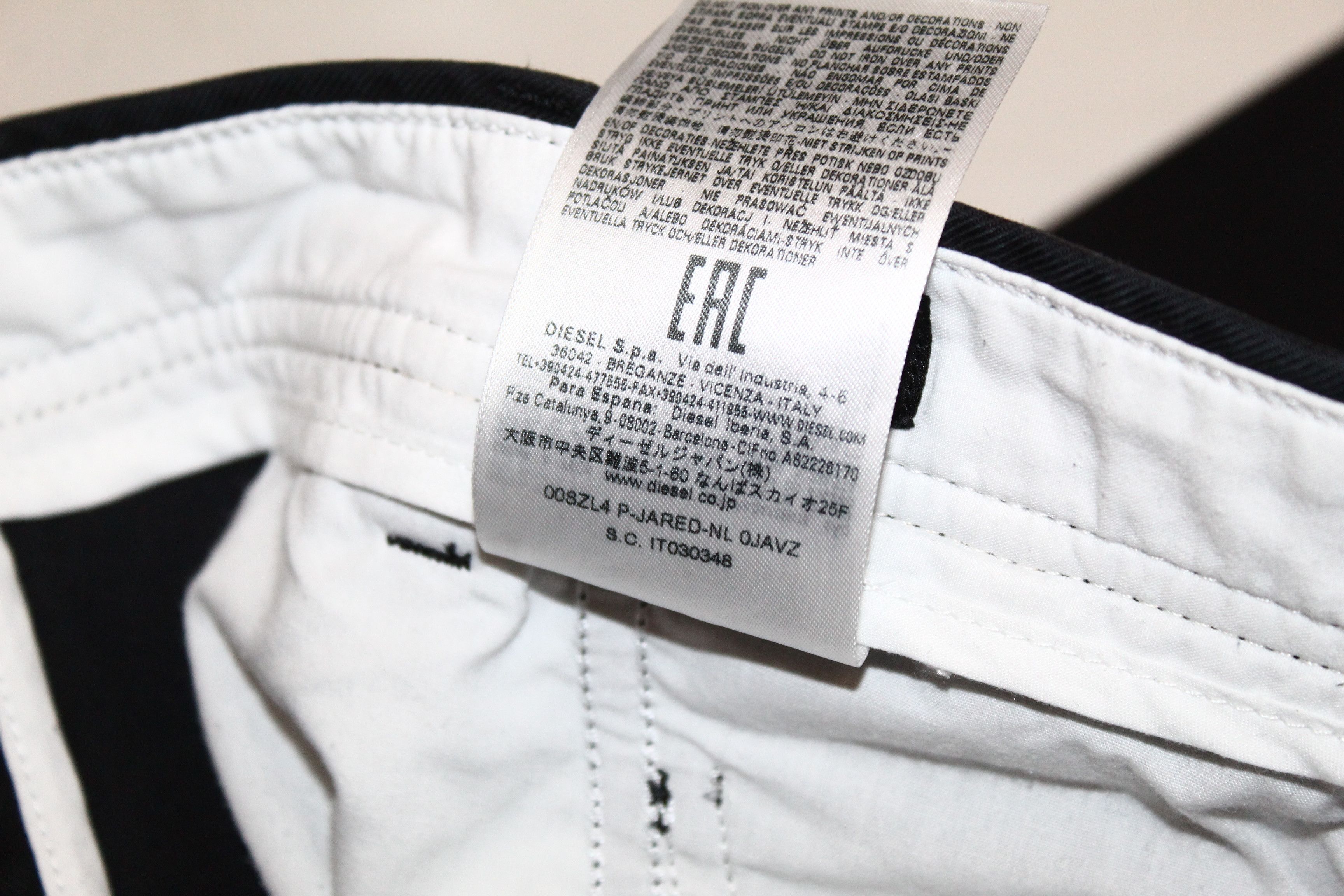 Diesel Diesel Black P-Jared-NL Slim Fit Twill Chino Cargo Trousers Size US 33 - 12 Thumbnail