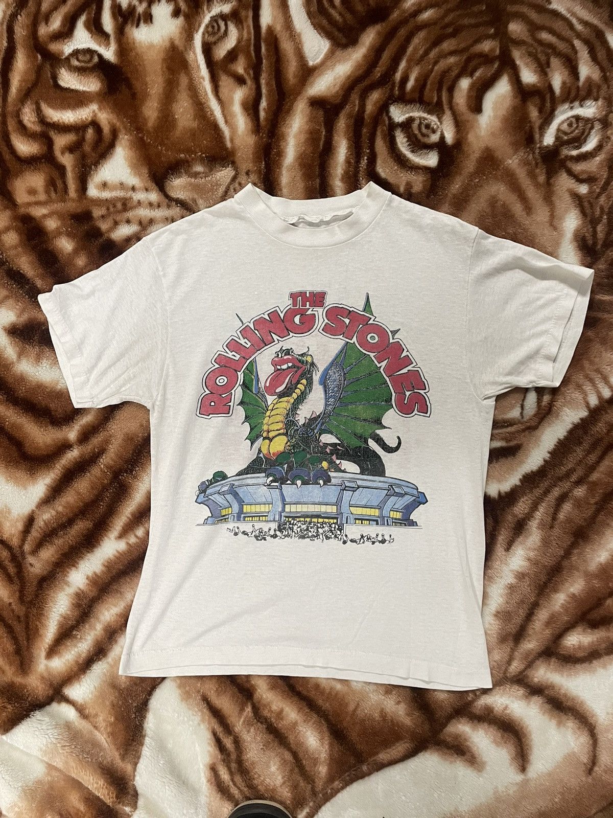 image of The Rolling Stones x Vintage 1981 Rolling Stones Sold Out Tour in White, Men's (Size Medium)