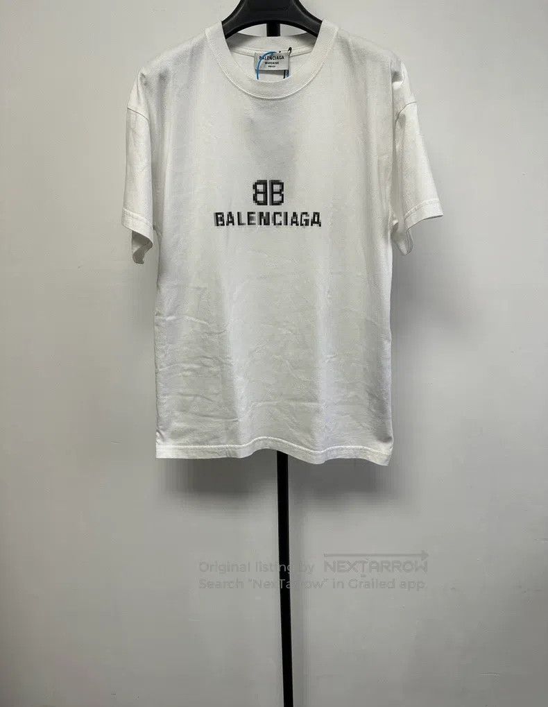 Balenciaga Balenciaga Mosaic Blurred BB Letter Loose Short Sleeve Size US XS / EU 42 / 0 - 1 Thumbnail