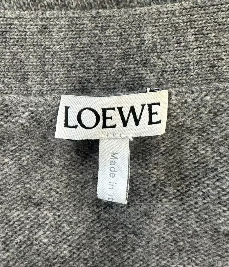 Loewe Loewe Gray Embroidered Logo Wool Knit Cardigan Size M / US 6-8 / IT 42-44 - 3 Thumbnail