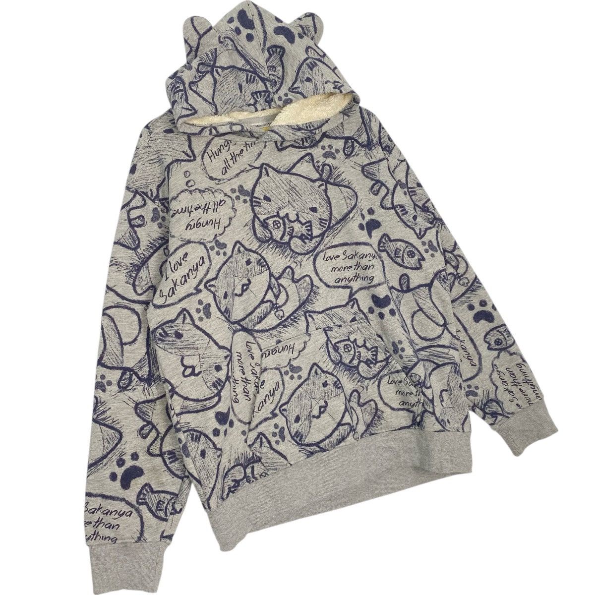 Vintage Vintage Necobuchisan Hoodie Sweater Gray Full Logo Size L Size US L / EU 52-54 / 3 - 3 Thumbnail