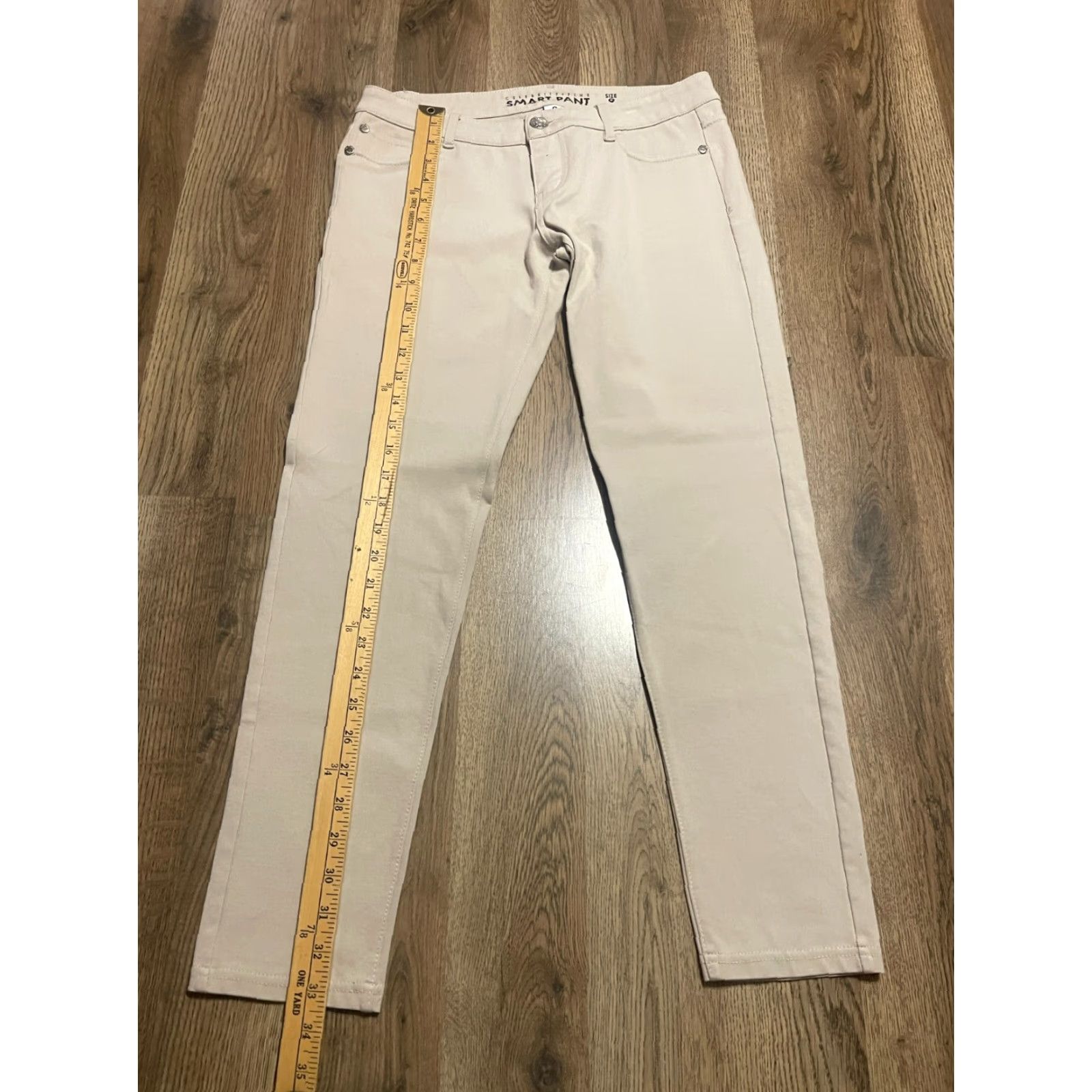 Vintage Celebrity Pink Pants Womens 9 Tan Flat Front Straight Ankle Solid Size 30" / US 8 / IT 44 - 6 Thumbnail