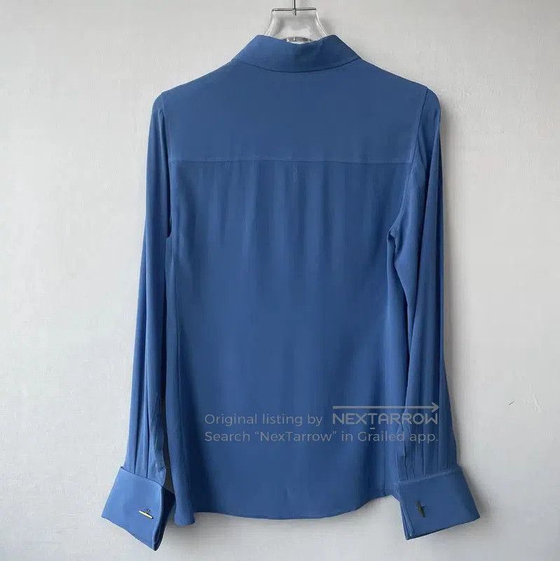 Yves Saint Laurent YSL Blue Long Sleeve Women's Shirt . Size S / US 4 / IT 40 - 2 Thumbnail