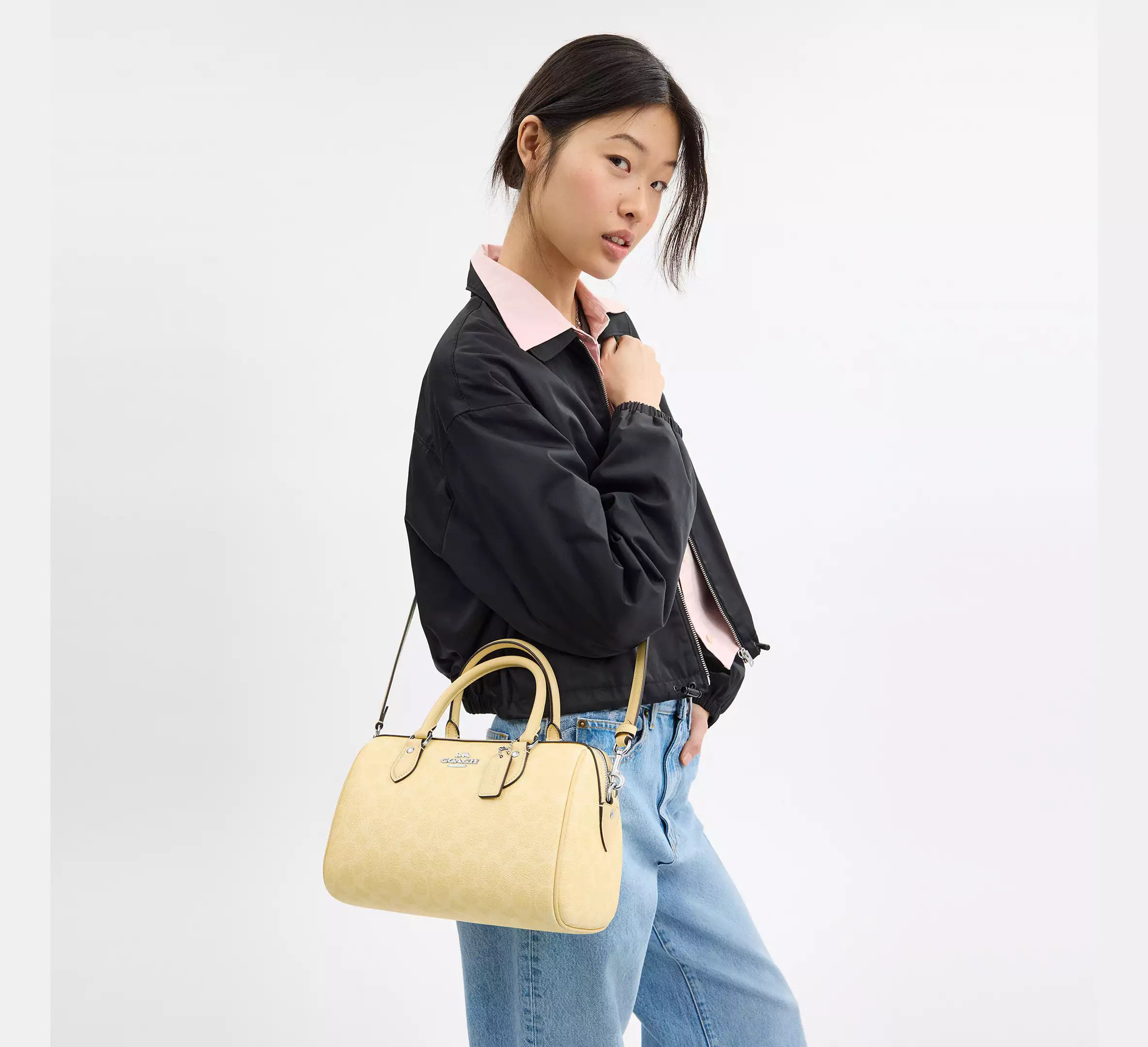 Coach Rowan Satchel Bag In Signature Canvas CV961 Size ONE SIZE - 7 Thumbnail