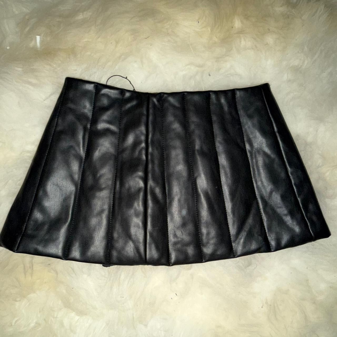 Other Biker Black Leather Lassi Mini Skirt Size M / US 6-8 / IT 42-44 - 4 Thumbnail