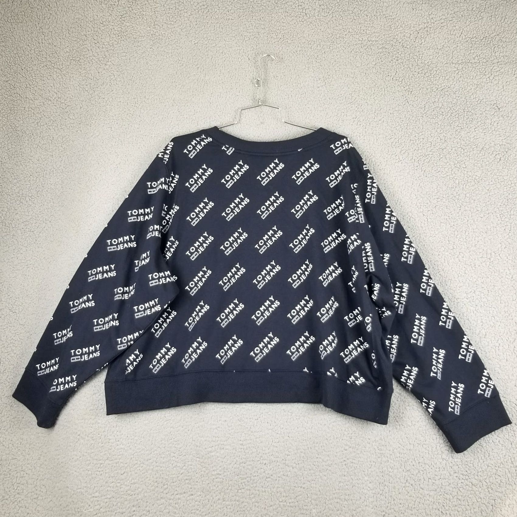 Tommy Hilfiger Tommy Hilfiger Jeans Sweatshirt Women Plus 2X Blue AOP Crewneck Long Sleeve Pullover Logo Knit Sweatshirt Size XXL / US 16-18 / IT 52-54 - 5 Thumbnail