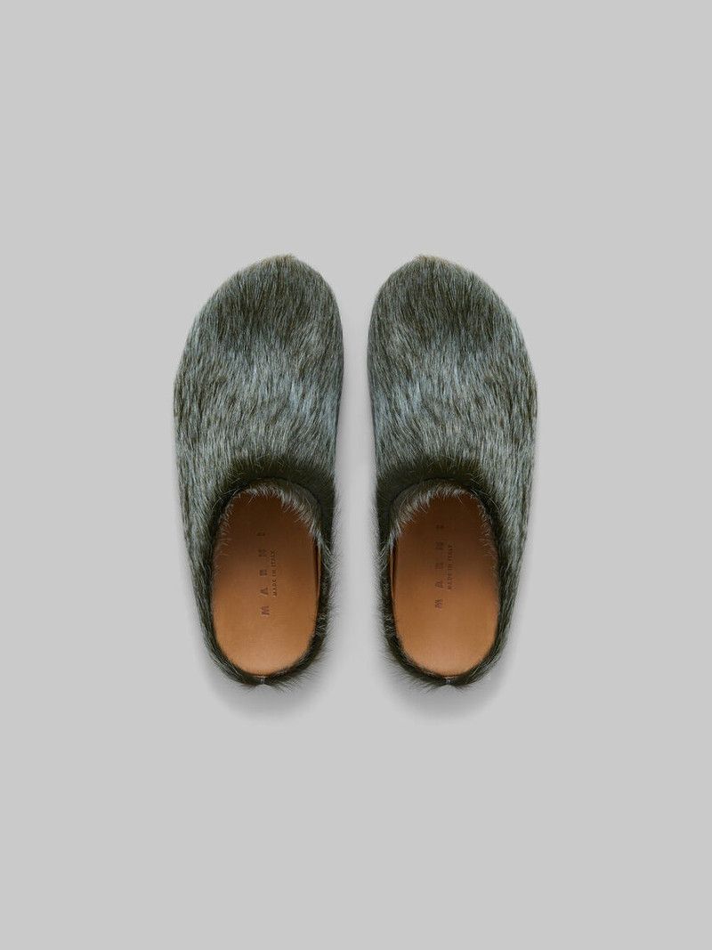 Marni o1f1d3z0526 Long-Haired Calfskin Fussbett Sabot Soft Beige Size US 9 / IT 39 - 4 Thumbnail