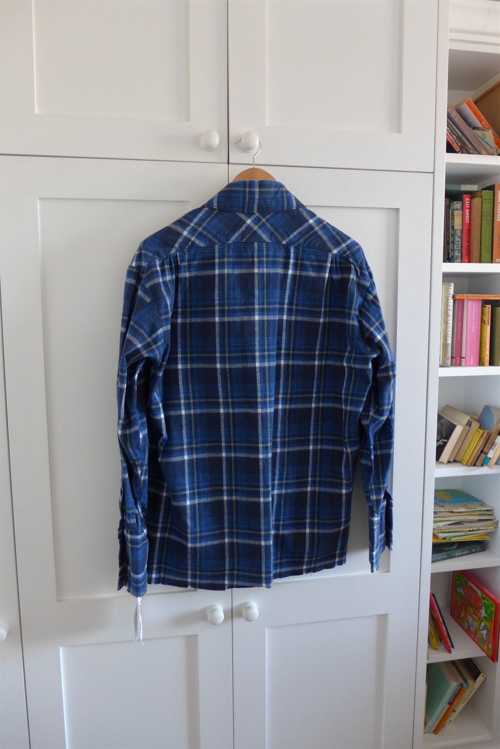 Greg Lauren Greg Lauren Oversized Shawl Collar Jacket - Blue Plaid Size US S / EU 44-46 / 1 - 5 Thumbnail