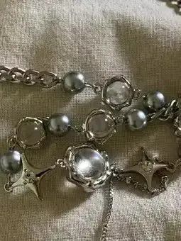 VIBE Electro Chain Crystal Stone Silver Abstract Star Pop Fantasy Size ONE SIZE - 2 Thumbnail