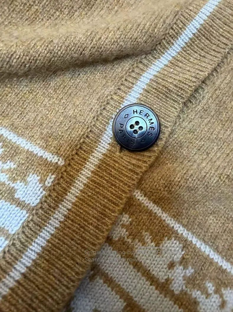 Hermes Hermes Fair Isle Snowflake Cashmere Long Cardigan Size XXS / US 00 / IT 34 - 4 Thumbnail