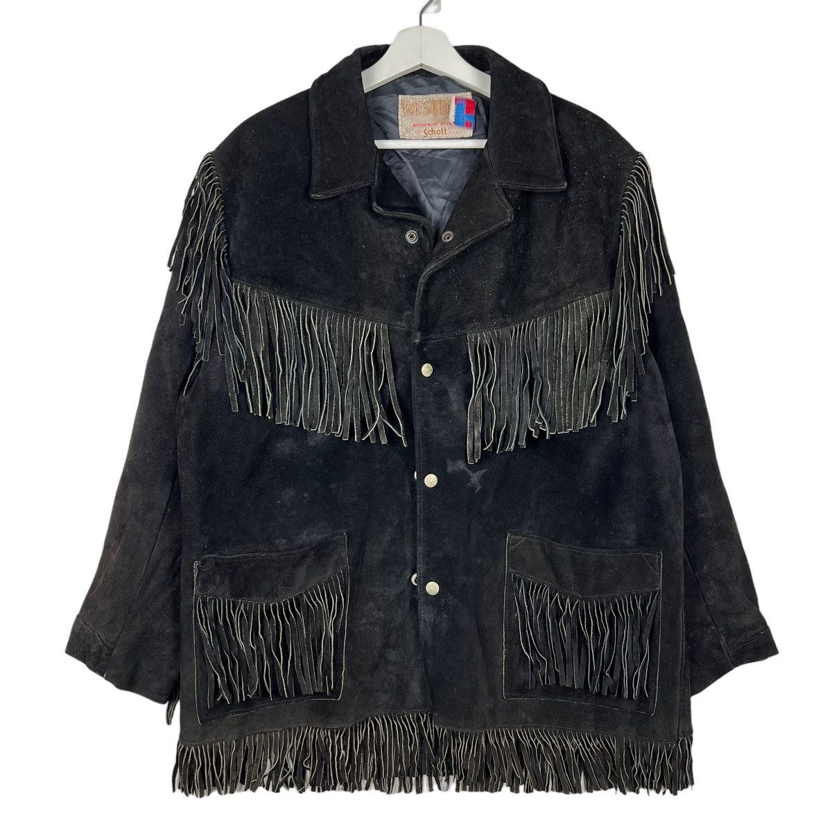 Schott 🔥 VINTAGE SCHOTT WESTERN SUEDE LEATHER JACKET MADE IN USA Size US L / EU 52-54 / 3 - 7 Thumbnail