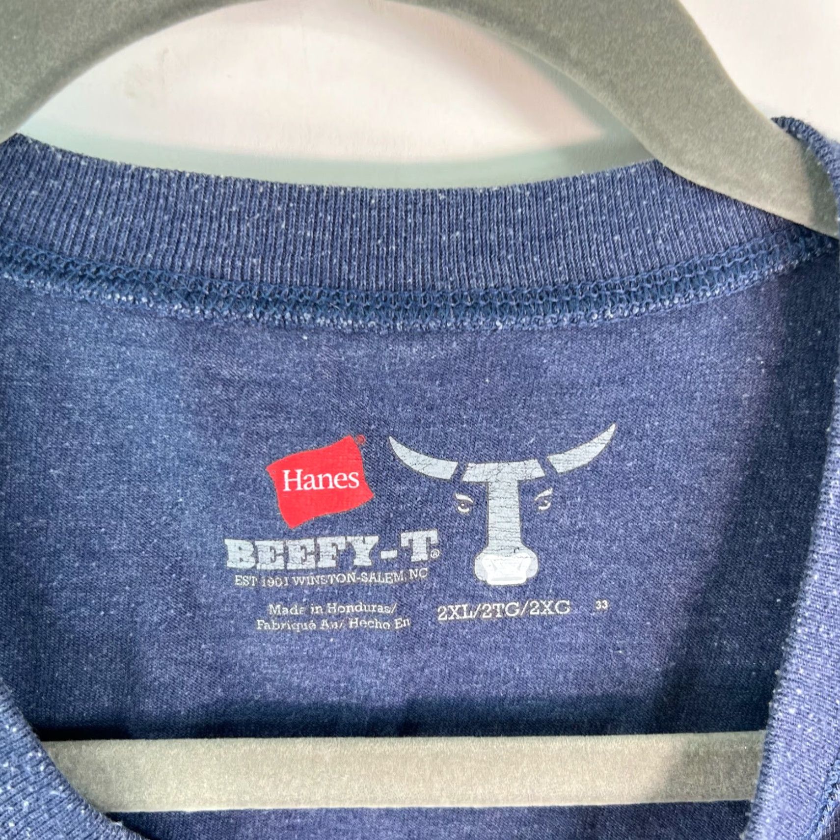 Hanes VINTAGE Hanes Henley Shirt Mens Beefy-T 2XL Regular Blue Long Sleeve Classic Henley Neckline Mens Adult 2XL Blue Size US XXL / EU 58 / 5 - 4 Thumbnail