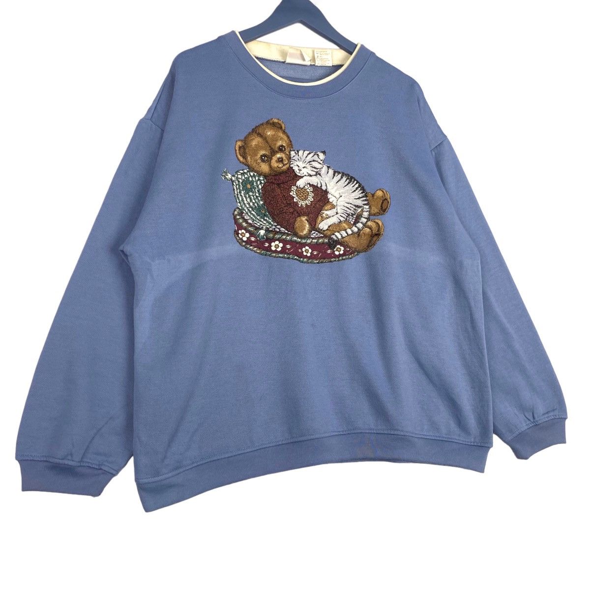 Vintage Vintage Bear With Kitty Graphic Crewneck Sweatshirt Size XL / US 12-14 / IT 48-50 - 3 Thumbnail