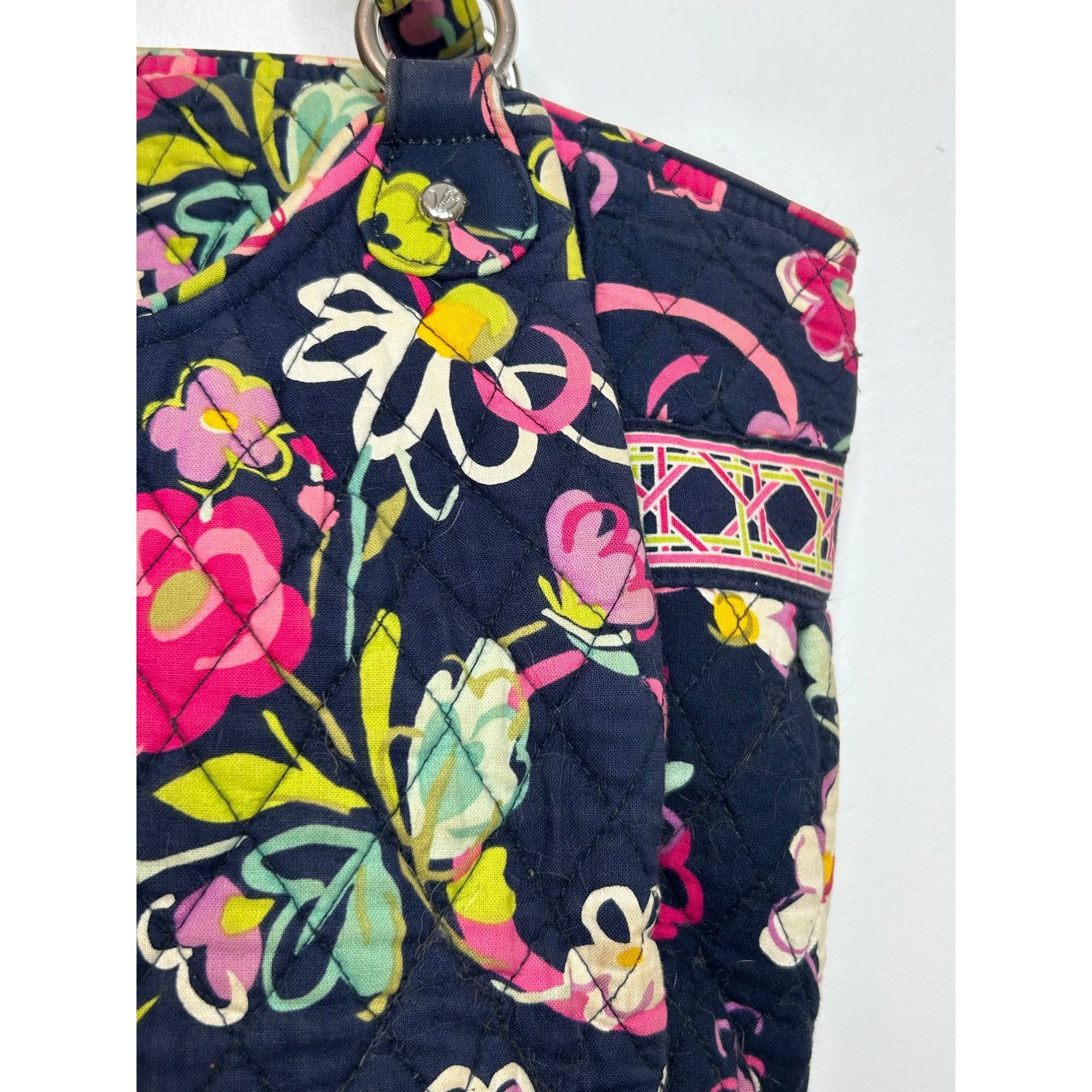 Vera Bradley Vera Bradley Tote Bag Cancer Awareness 2 Straps Navy Multi F Size ONE SIZE - 19 Thumbnail