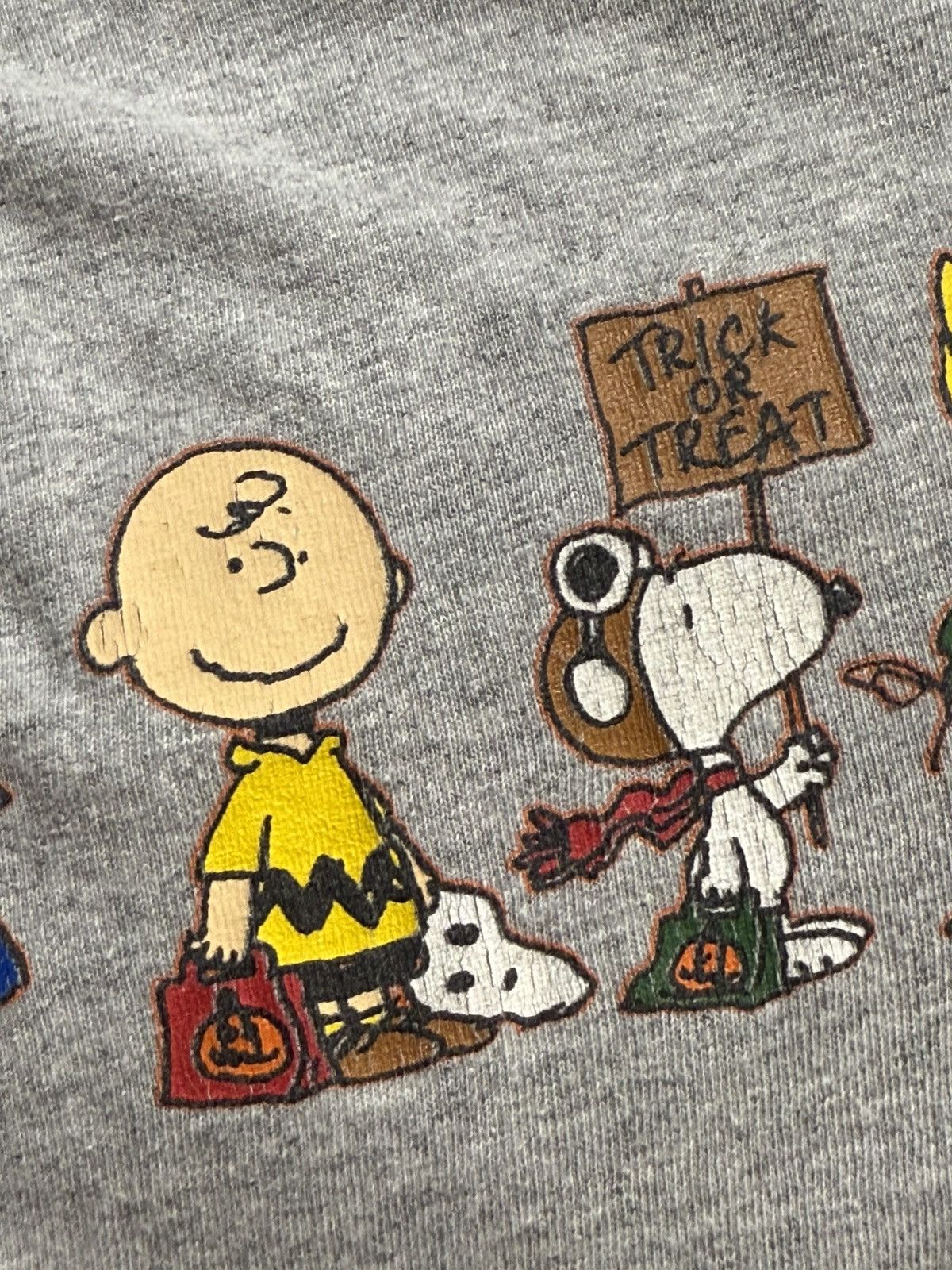 Gildan Vintage Peanuts Grey Snoopy Charlie Brown Halloween Tee XL Size US XL / EU 56 / 4 - 8 Thumbnail