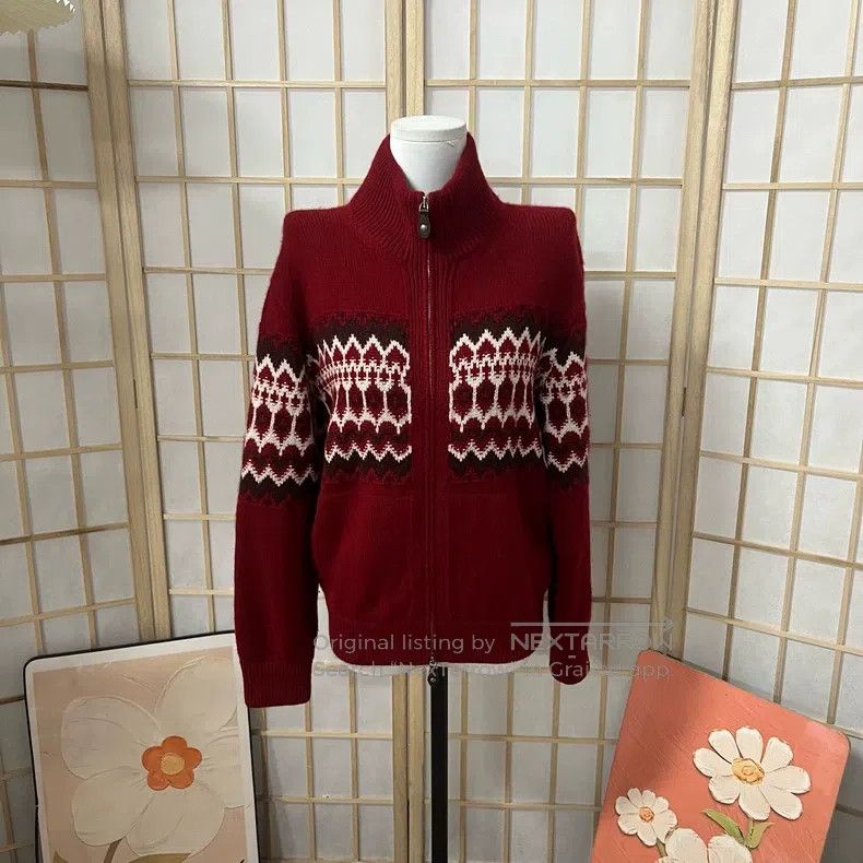 Loro Piana Loro Piana Red cardigan, 100% cashmere Size S / US 4 / IT 40 - 1 Thumbnail