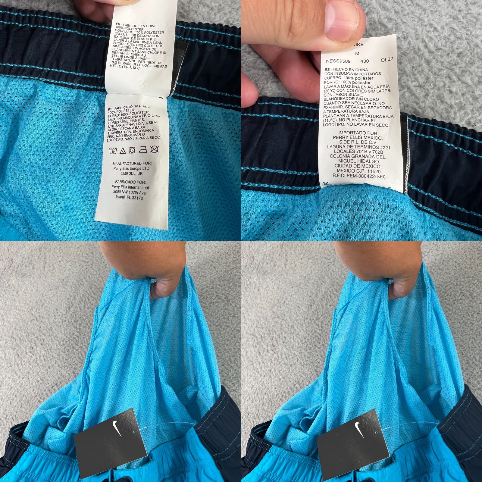Nike Nike Mens M Volley Surfing Swim Trunks Board Shorts Blue Lined 100% Polyester Polyester NESS9509 Swim Trunks Lined Board Shorts Nike M Blue Trunks Size US 31 - 8 Thumbnail