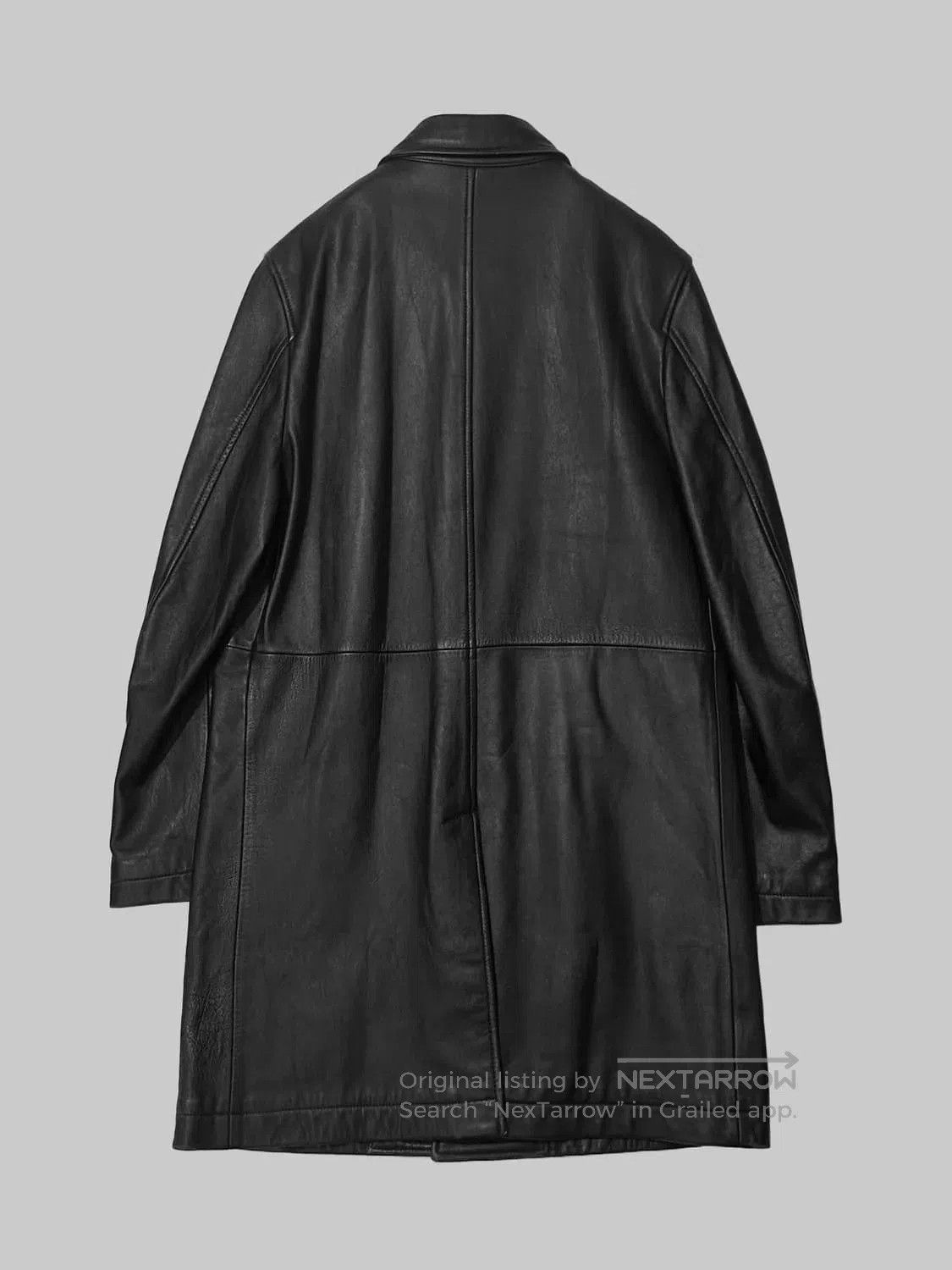 Yohji Yamamoto Black Leather Long Coat Size S. Size US S / EU 44-46 / 1 - 2 Thumbnail