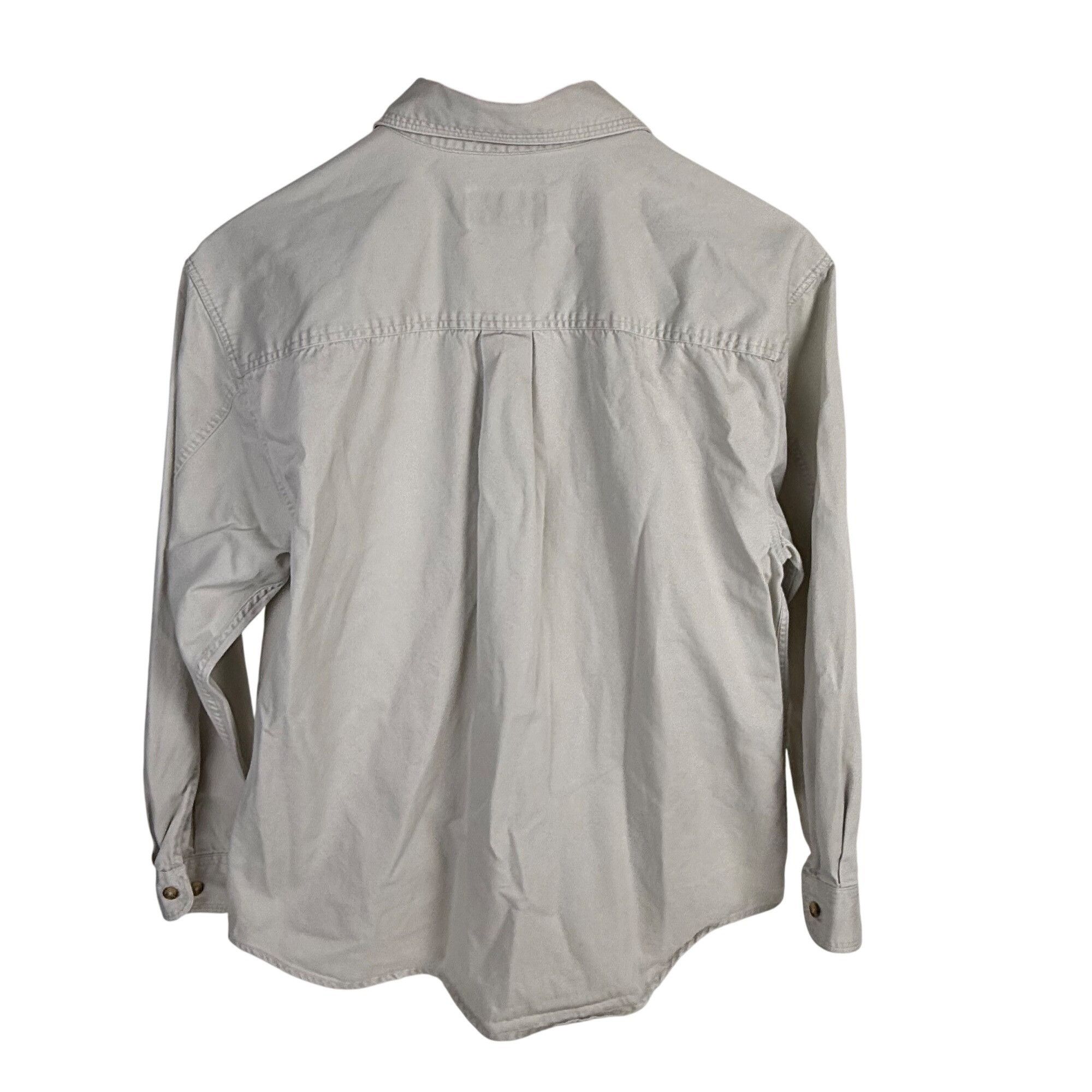 Talbots Talbots Petites Beige Denim Button-Front Shirt Long-Sleeve S Size S / US 4 / IT 40 - 3 Thumbnail