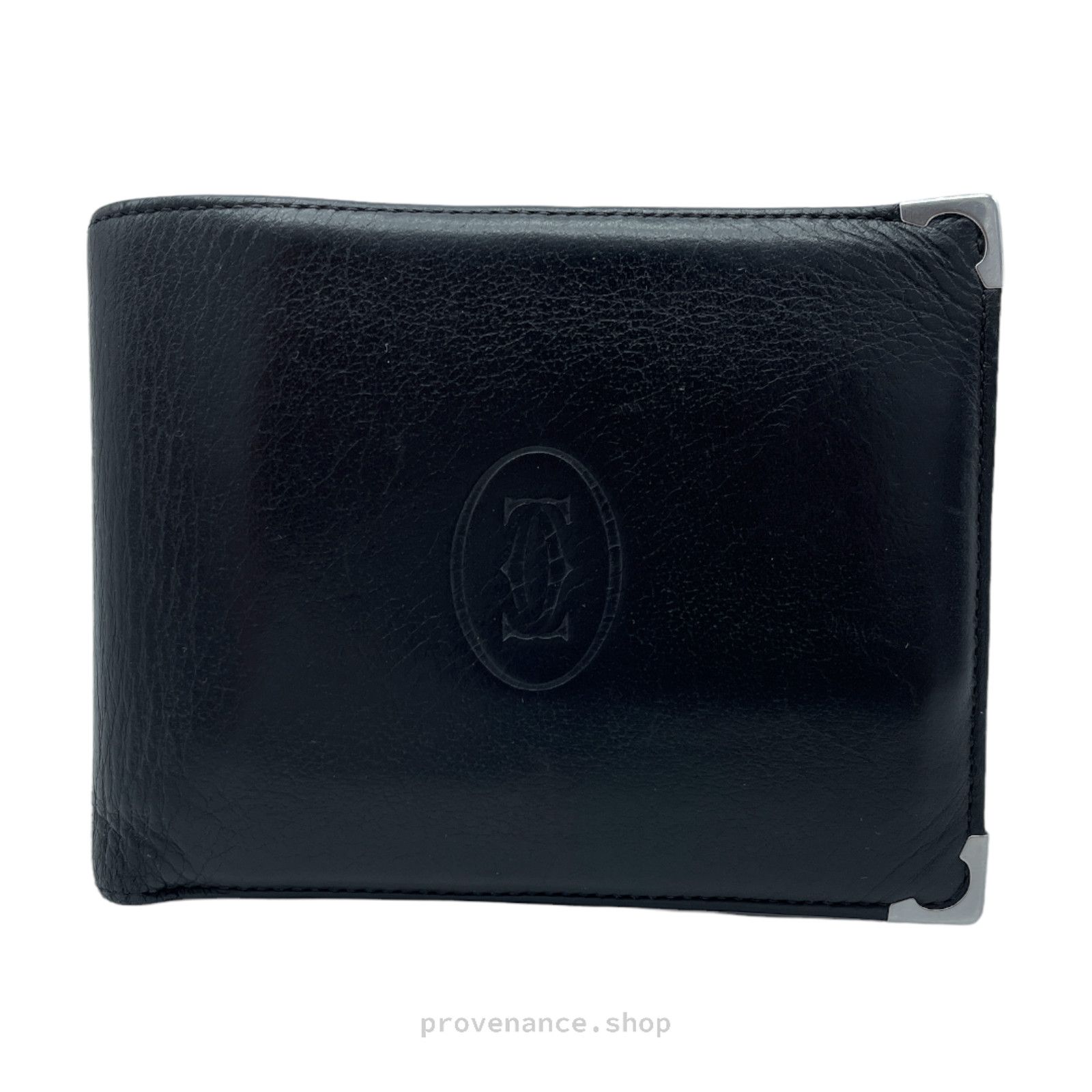 image of Cartier Bifold Wallet - Black & Burgundy Calfskin, Men's
