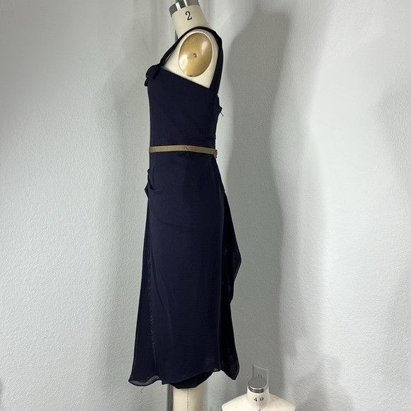 Roland Mouret Roland Mouret Draped Belted Pleated Midi Ruffle Hem Dress Size M / US 6-8 / IT 42-44 - 5 Thumbnail