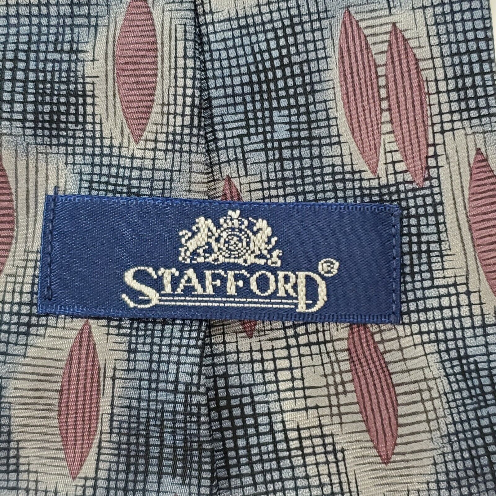 Stafford Stafford Abstract Blue Purple Silk Wide Tie Classic Size ONE SIZE - 3 Thumbnail