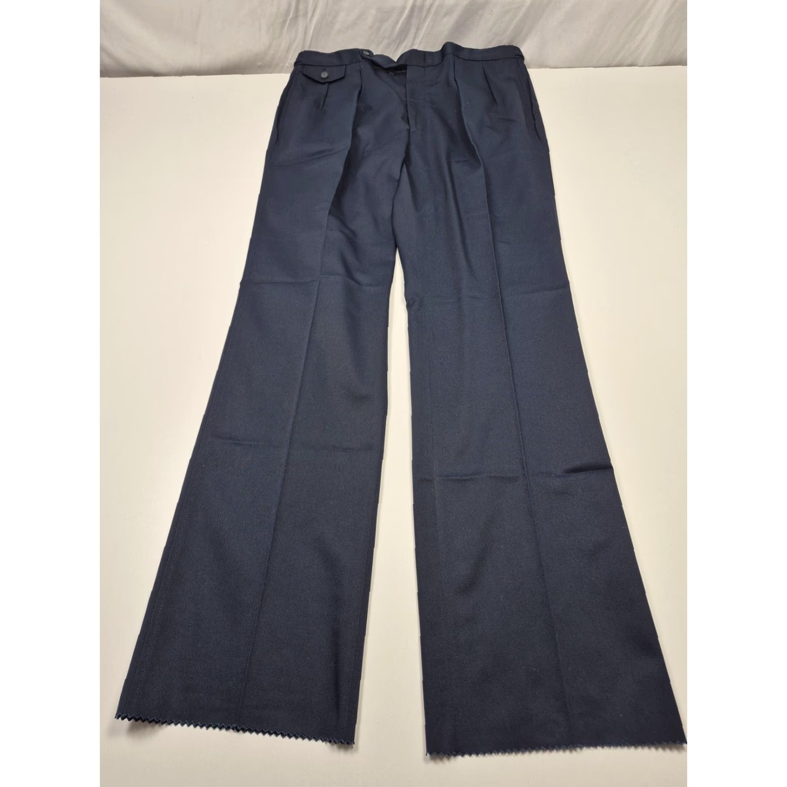 Vintage VTG Jaymar Sport Dress Pants Mens 38x36 Blue Poly Cotton Pleated Unhemmed USA Size US 38 / EU 54 - 2 Thumbnail