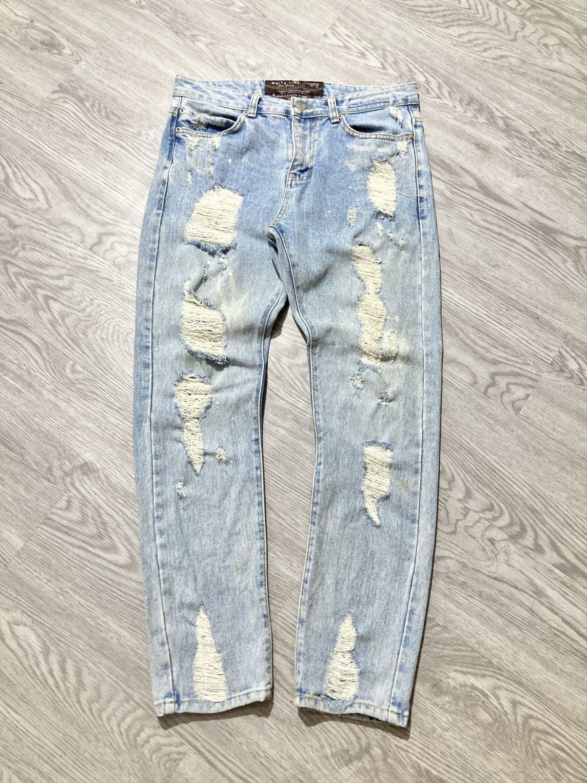 If Six Was Nine 2000s Idun Distressed Ripped Denim Blue Jeans Lgb Punk Style Size US 30 / EU 46 - 1 Thumbnail