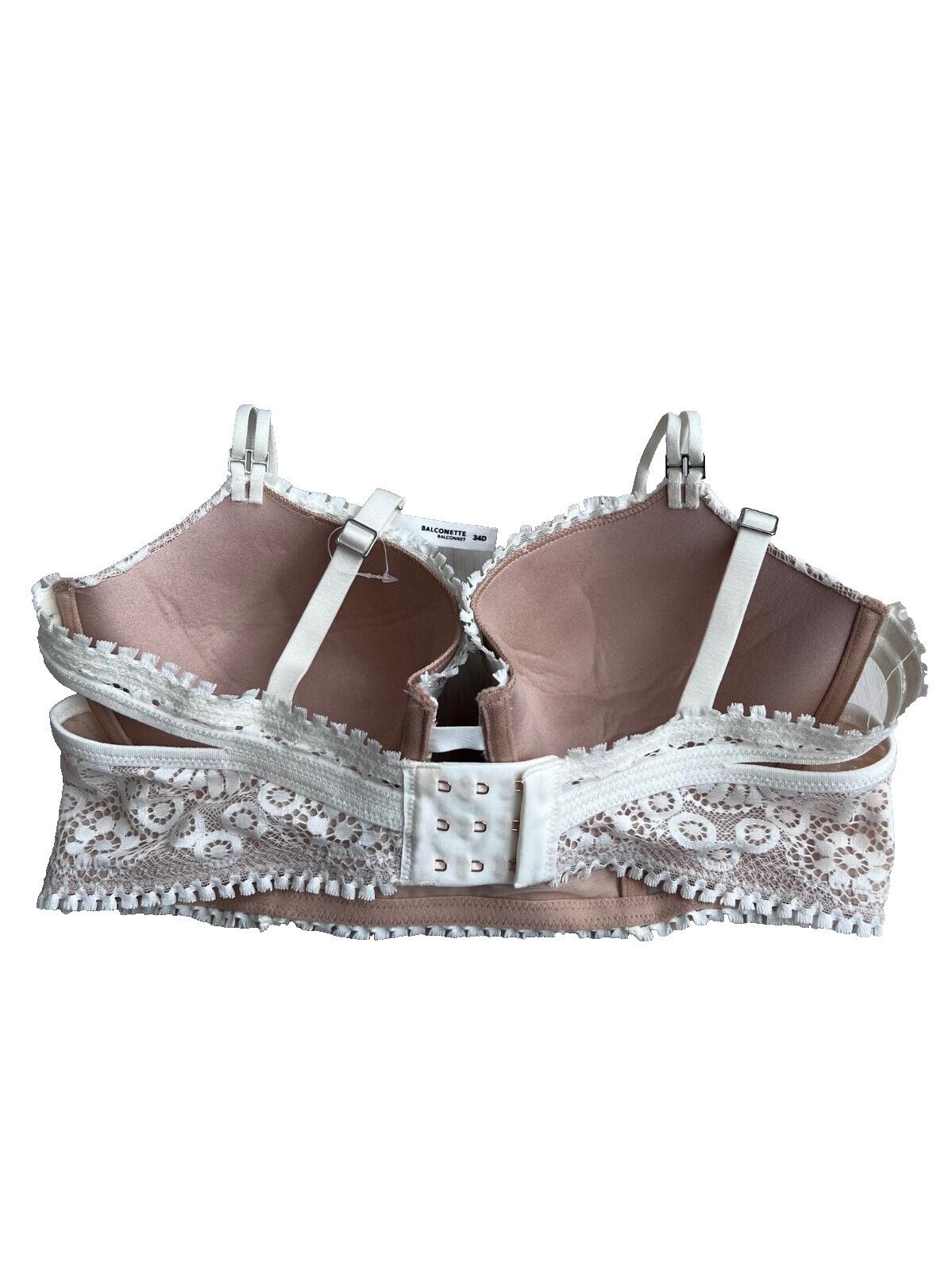 Other Aerie Floral Lace Balconette Bra Beige / White ( 34D ) Size ONE SIZE - 2 Thumbnail