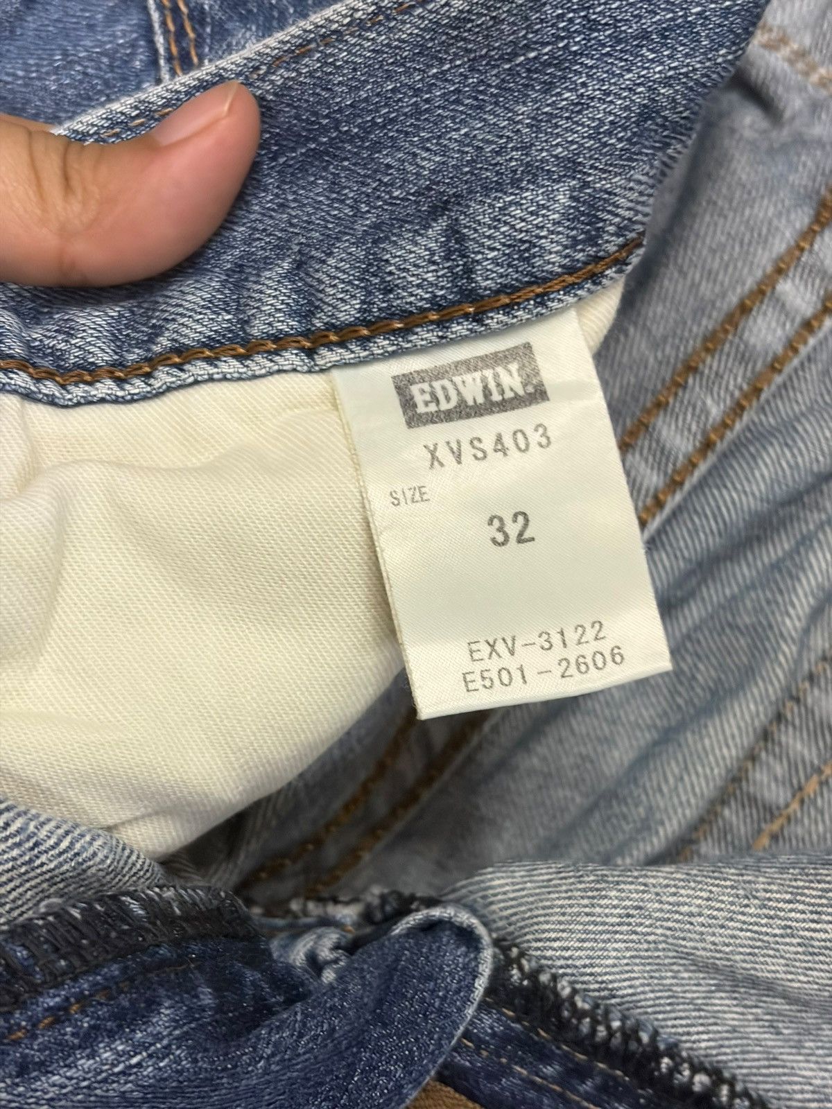 Edwin Exclusive Vintage Edwin XV Faded Wash Distressed Jeans Size US 33 - 5 Thumbnail