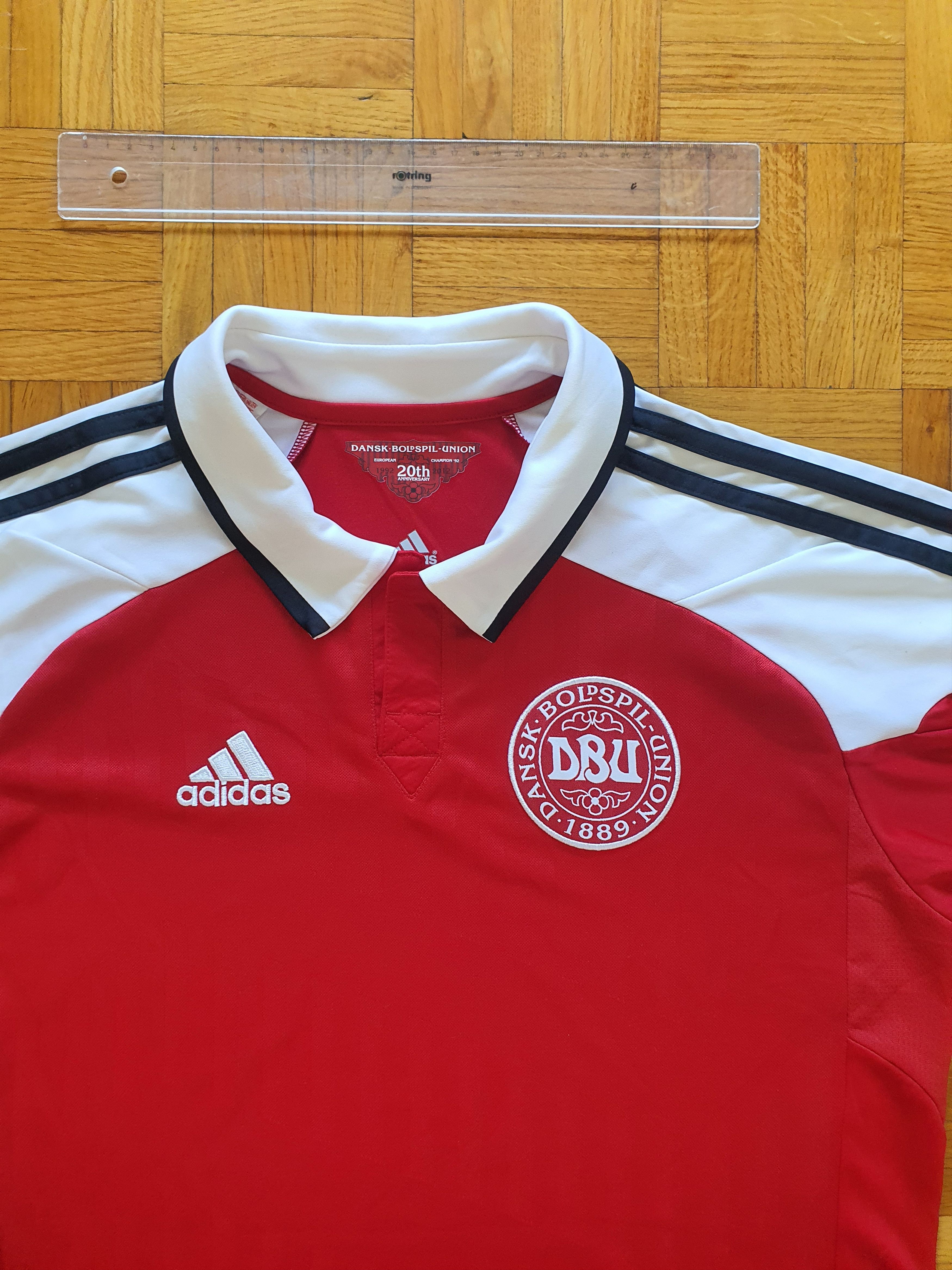 Adidas Denmark 2012-2013 Home Shirt Jersey (20th Anniversary) Size US S / EU 44-46 / 1 - 3 Thumbnail