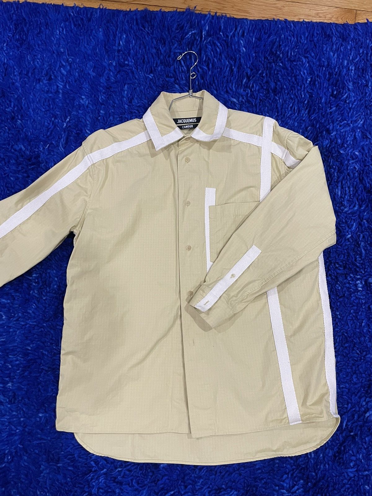 image of Jacquemus L’Amour Ss ‘21 Button Up Over Shirt in Yellow, Men's (Size Small)