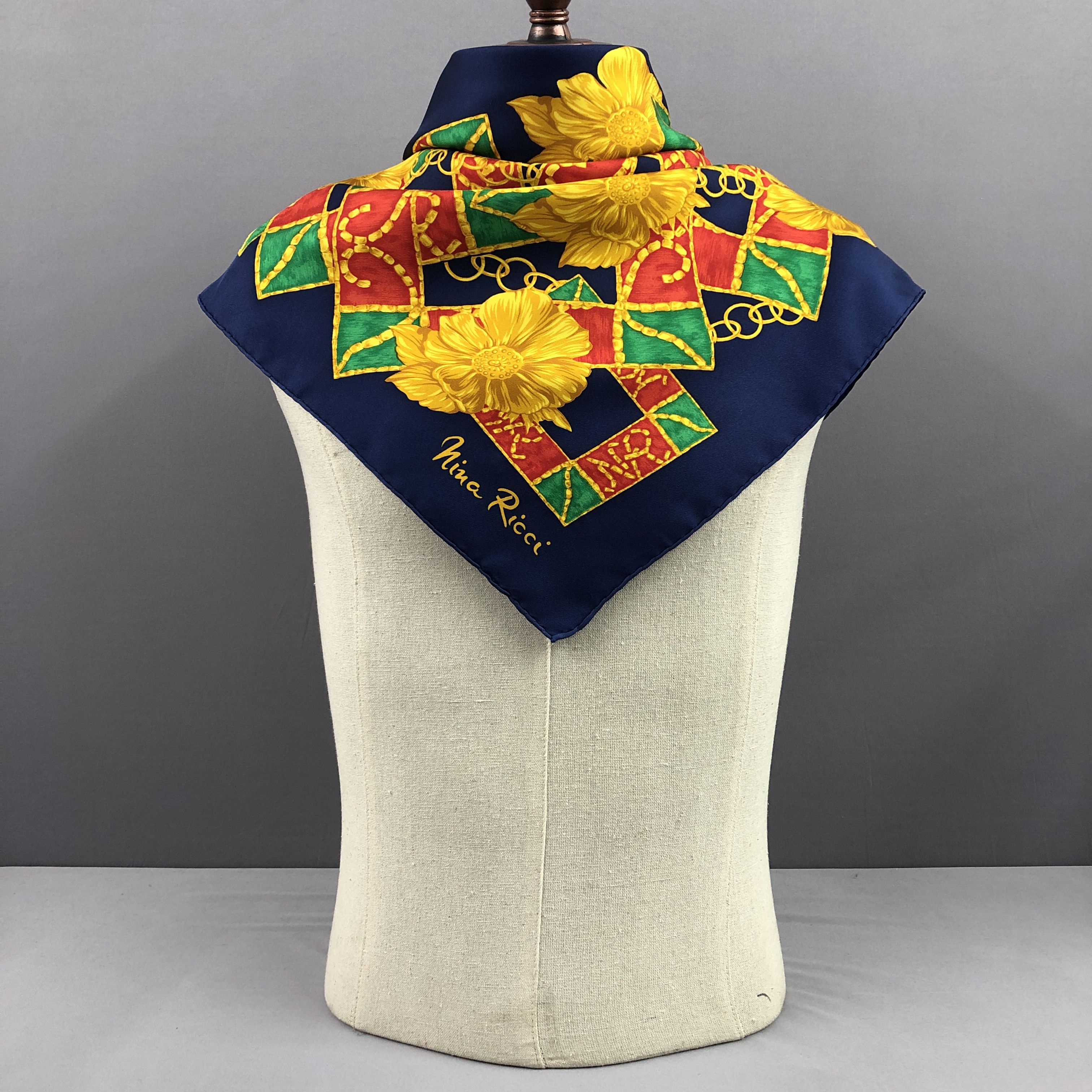 Nina Ricci × Vintage Vintage Nina Ricci SILK Scarf Twill Stole Wraps Scarves Size ONE SIZE - 2 Thumbnail