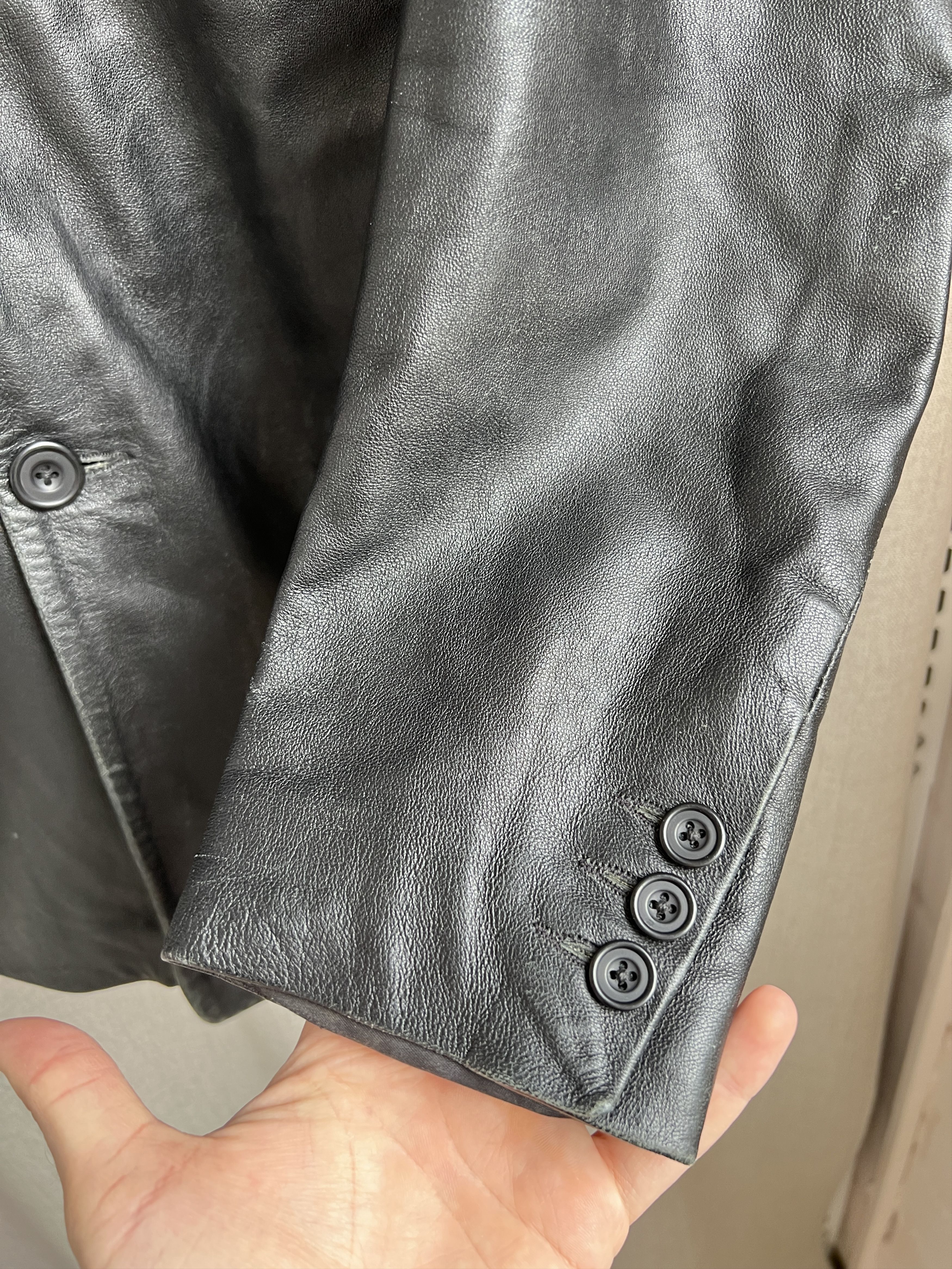 Vintage Vintage Avant Garde Black Leather Blazer Jacket Size US M / EU 48-50 / 2 - 7 Thumbnail